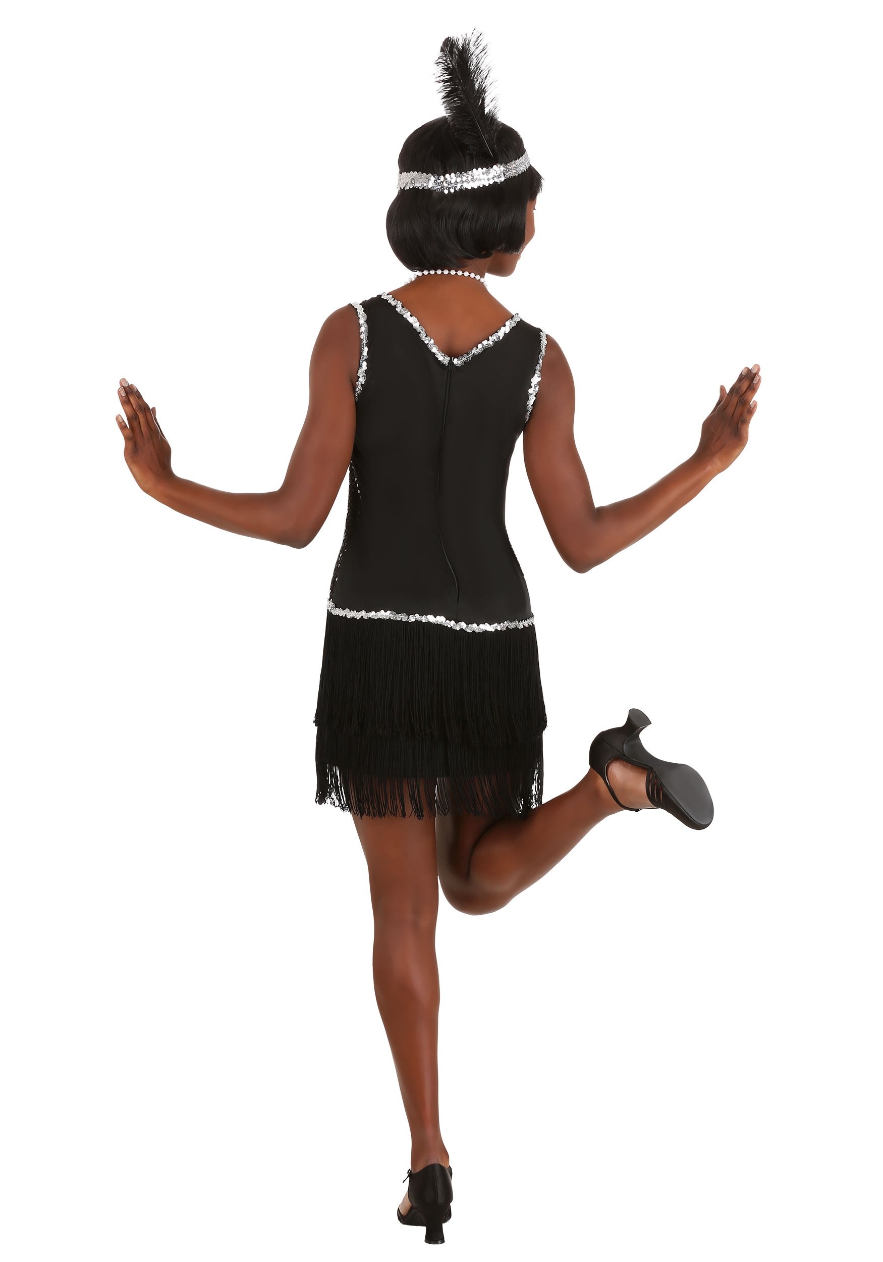 Women's 20s Onyx Flapper Costume 2 Women's 20s Onyx Flapper Costume