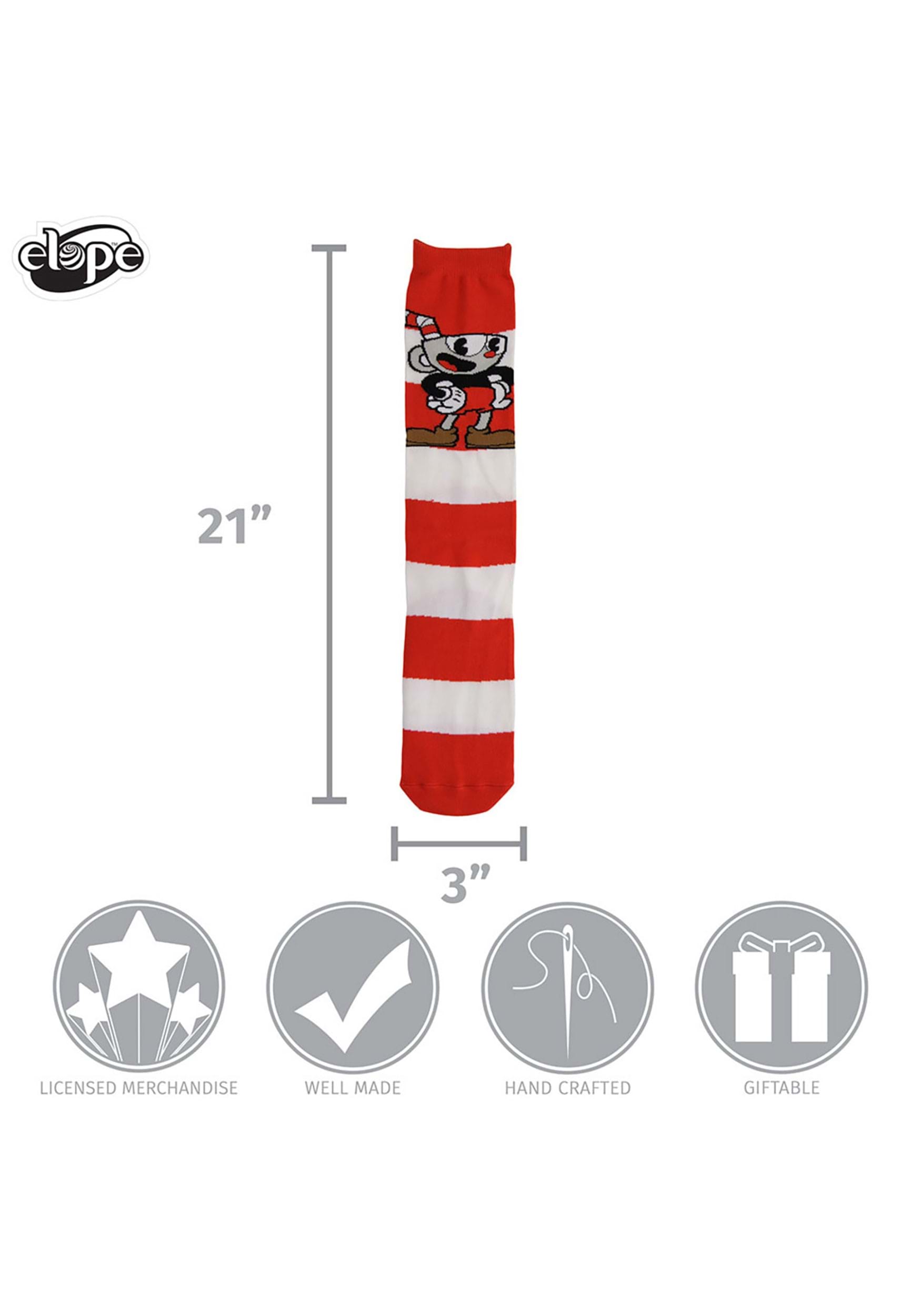 Cuphead & Mugman Striped Knee High Socks