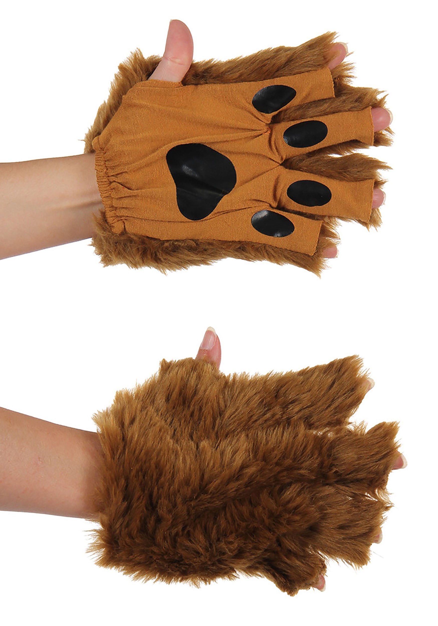 Brown Fingerless Paws for Adults