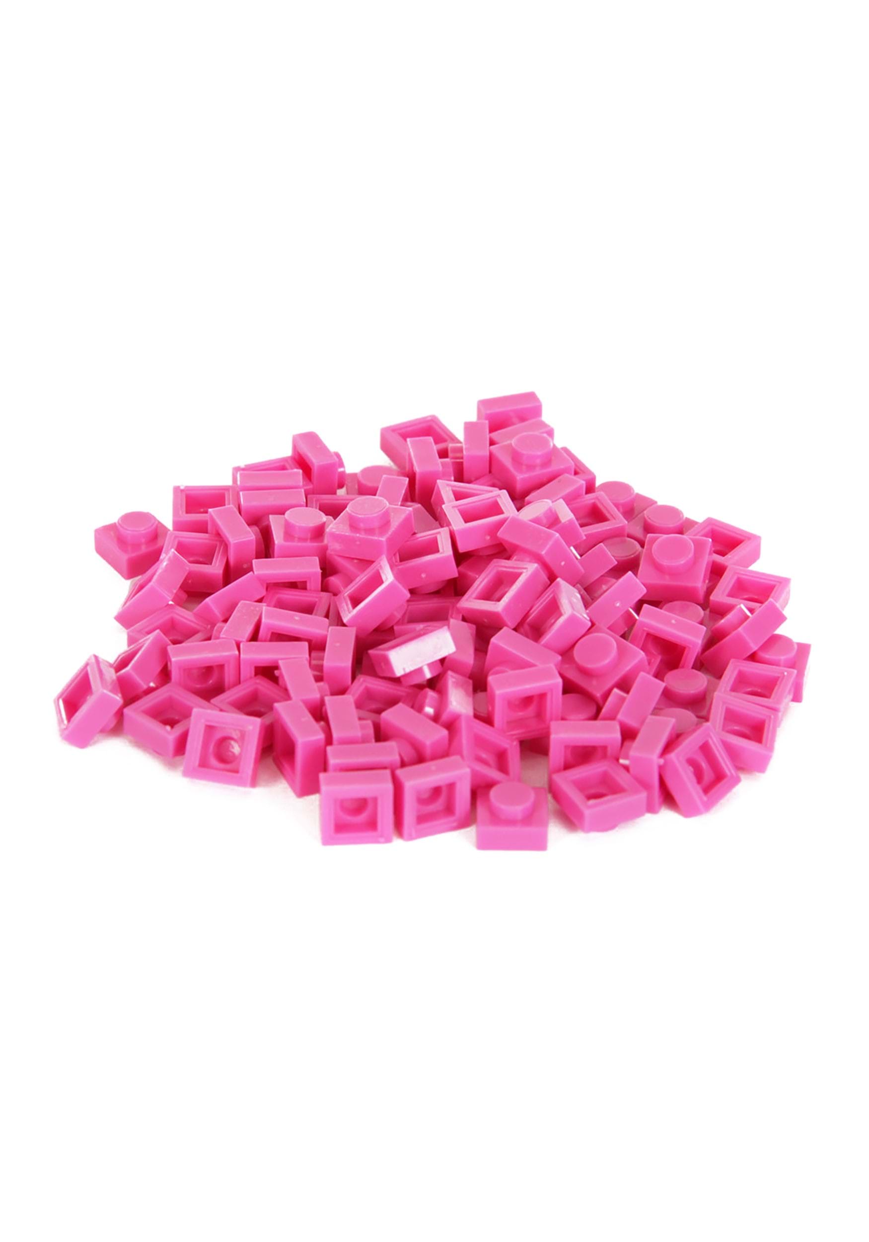 100 Pieces 1x1 Magenta Bricky Blocks