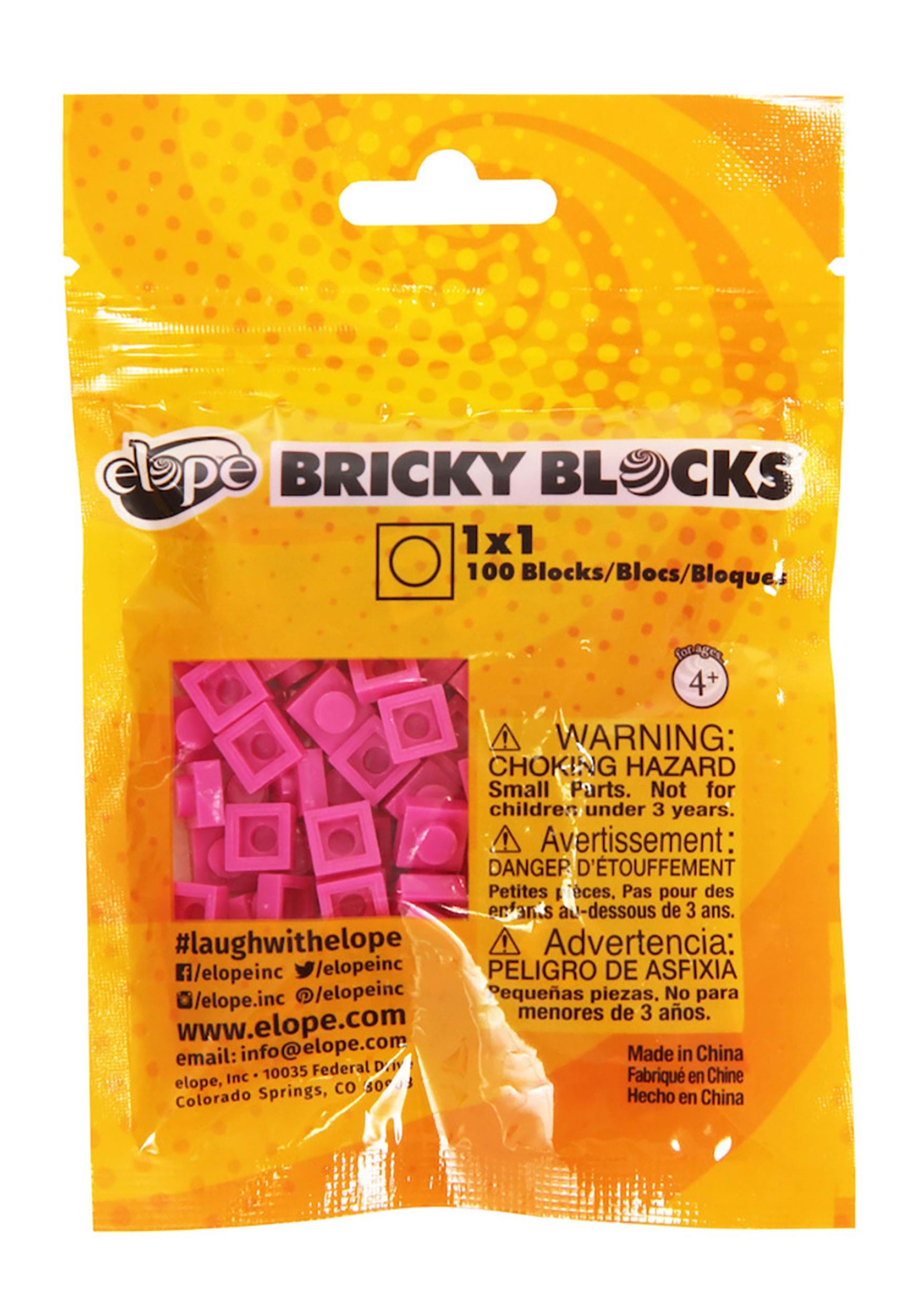 100 Pieces 1x1 Magenta Bricky Blocks