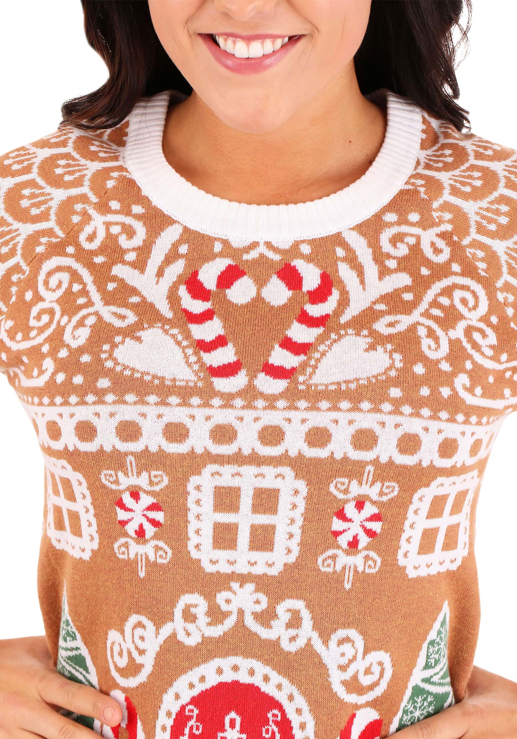 Gingerbread House Ugly Christmas Sweater for Women