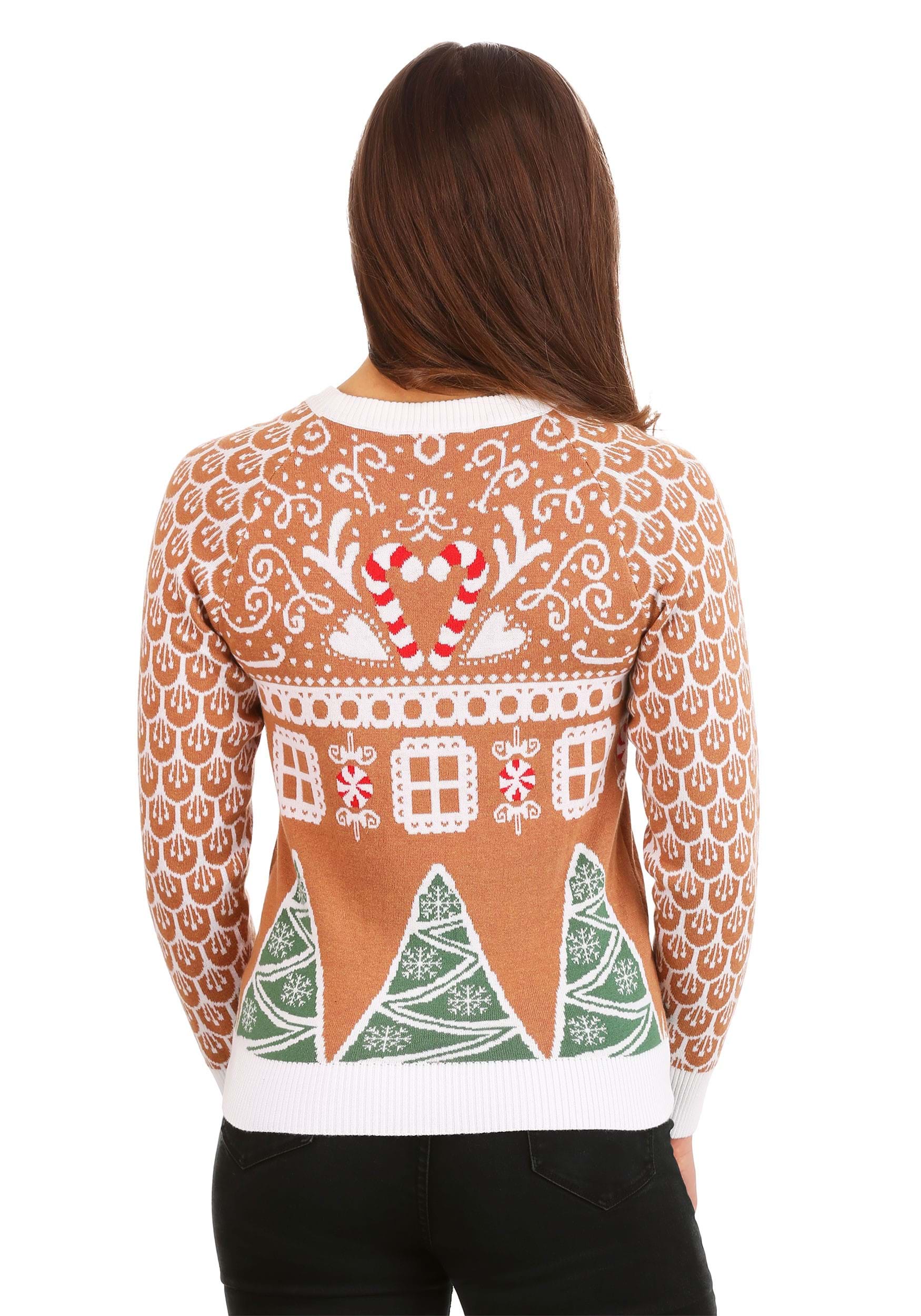Gingerbread House Ugly Christmas Sweater for Women