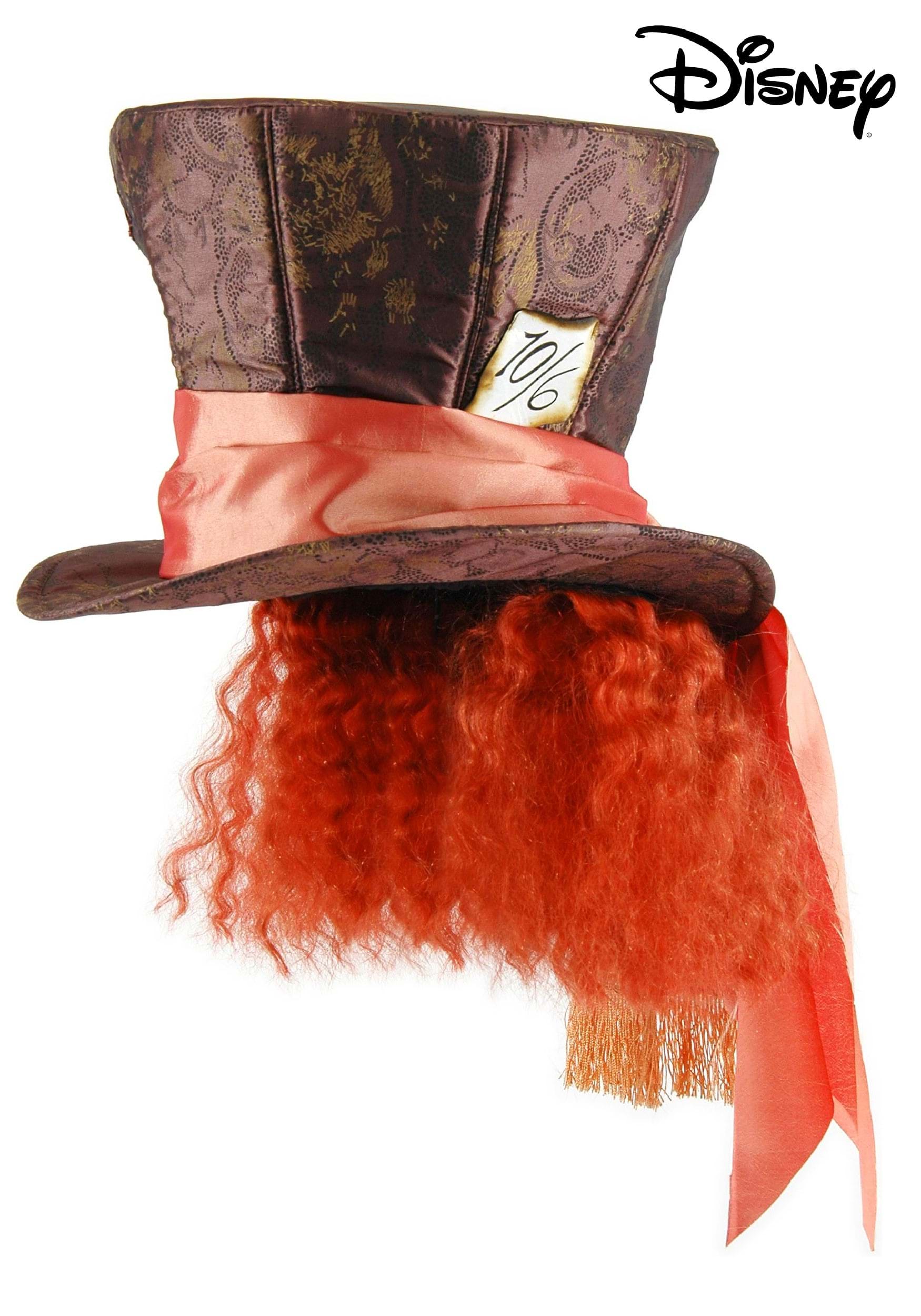 Disney Wonderland Movie Mad Hatter Costume Hat with Hair