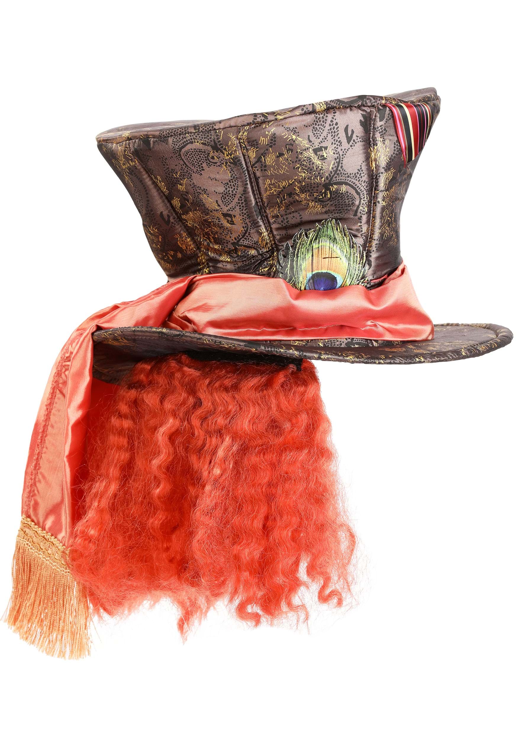 Disney Wonderland Movie Mad Hatter Costume Hat with Hair