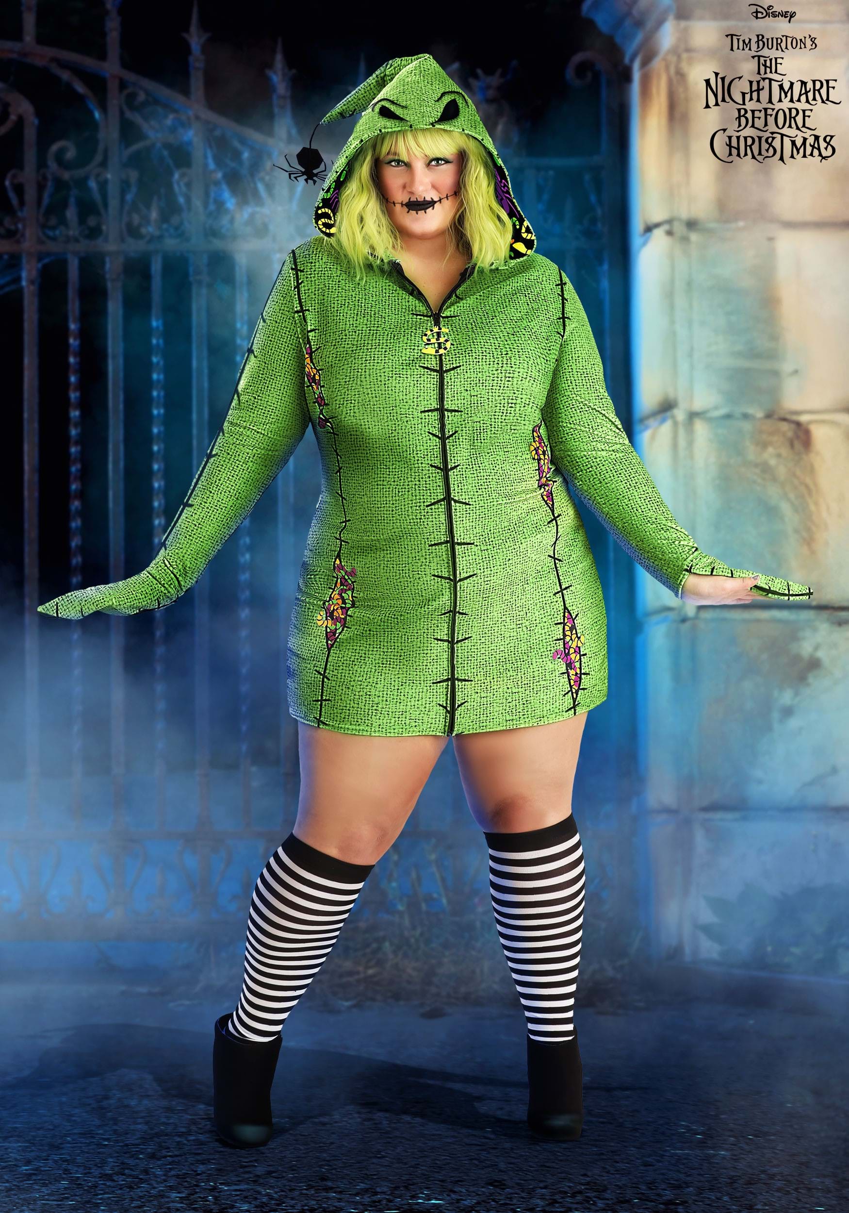 Plus Size Disney Oogie Boogie Hoodie Costume Dress for Women 1 Plus Size Disney Oogie Boogie Hoodie Costume Dress for Women