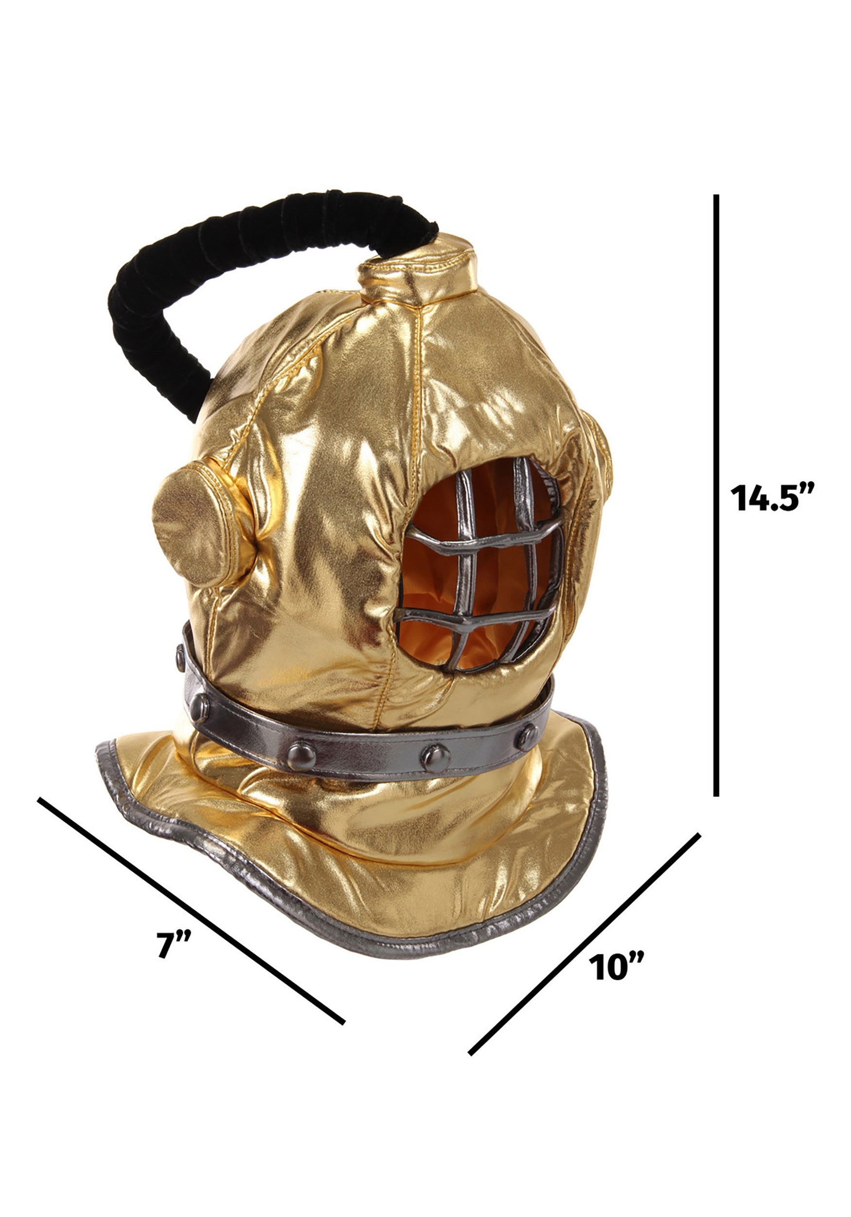 Diving Bell Gold Plush Costume Helmet