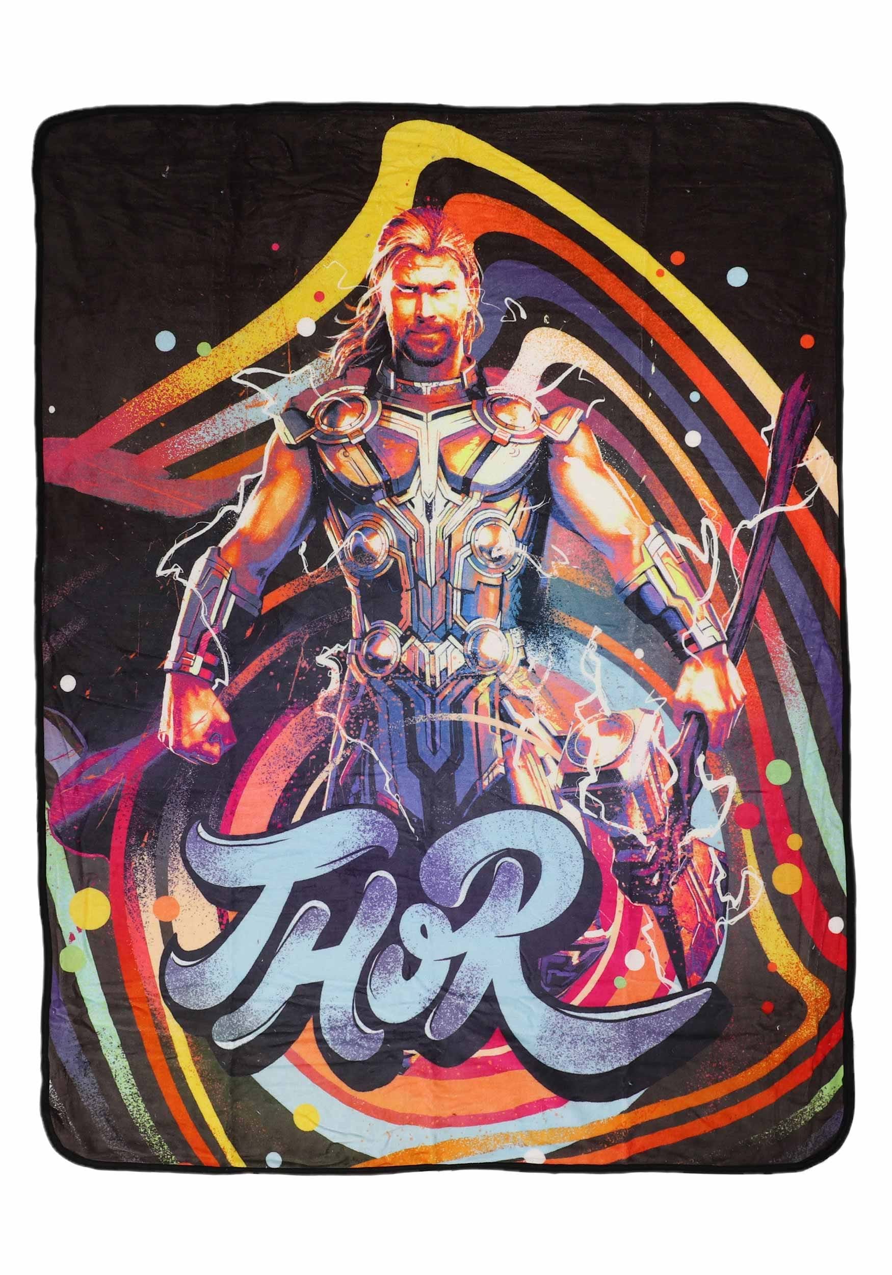 Marvel Thor: Love and Thunder - Thunderous Thor Micro Raschel Throw Blanket
