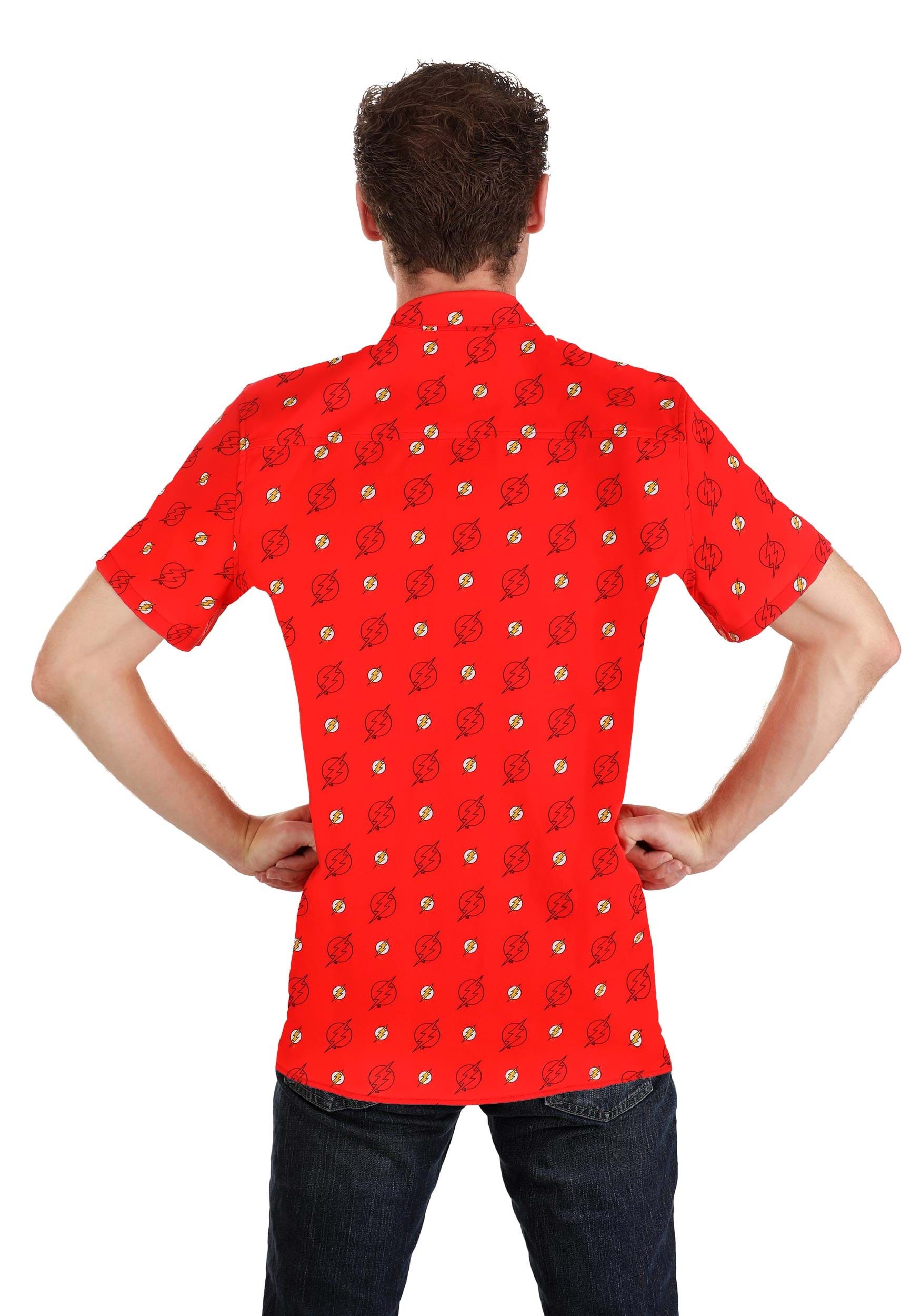 DC Comics The Flash Adult Button Up Shirt