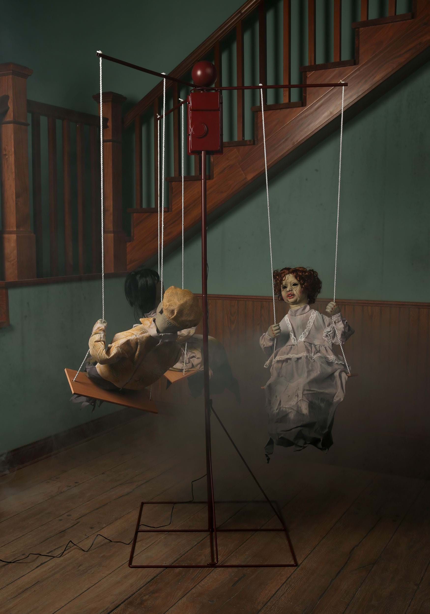 72-Inch Animated Ghostly Go Round with 3 Dolls Halloween Decoration