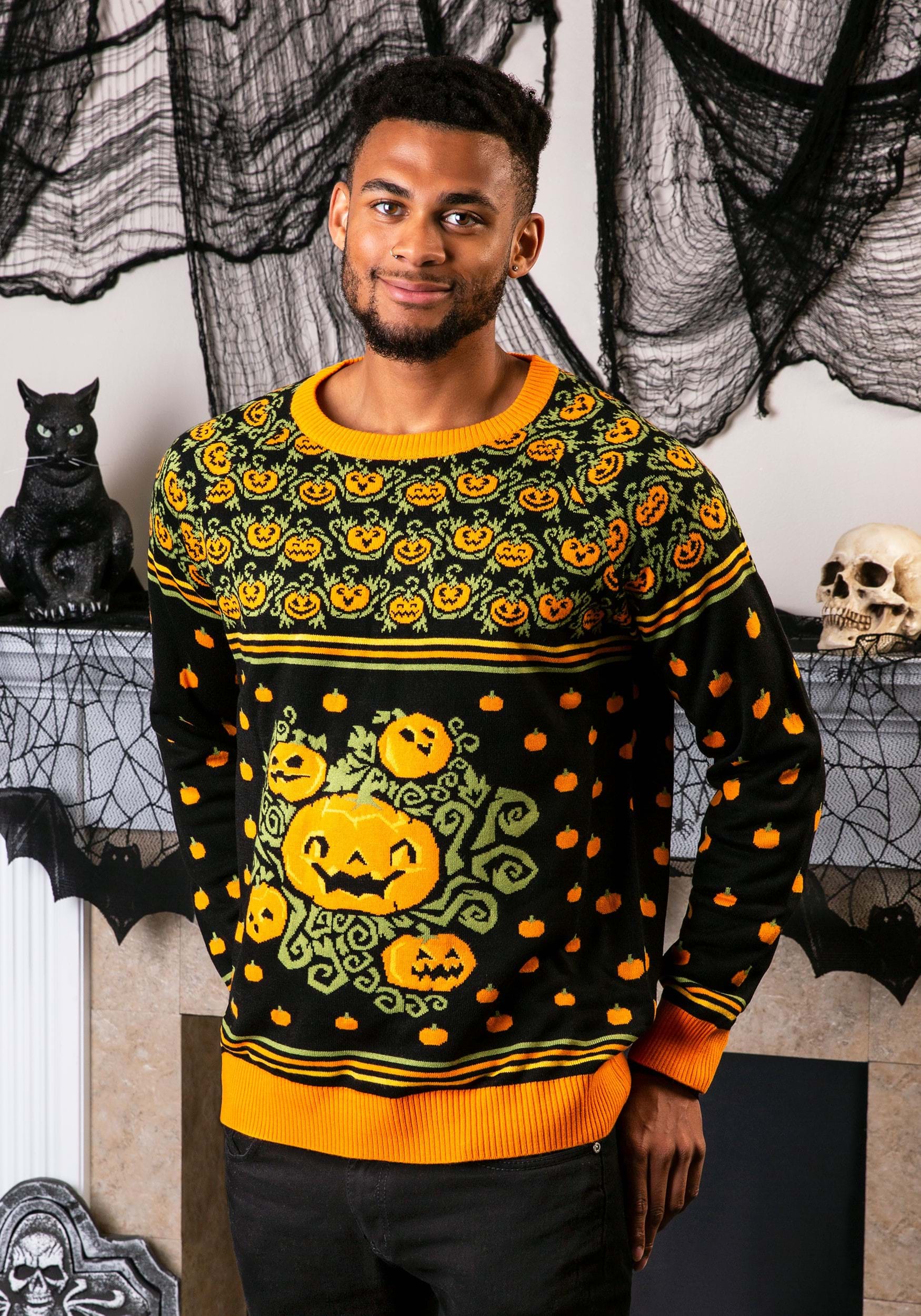 Pumpkin Patch Ugly Halloween Adults Sweater 2 Pumpkin Patch Ugly Halloween Adults Sweater