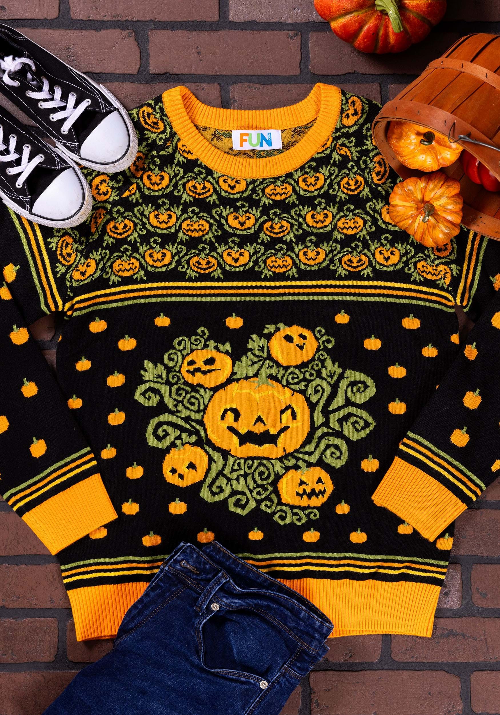 Pumpkin Patch Ugly Halloween Adults Sweater 4 Pumpkin Patch Ugly Halloween Adults Sweater