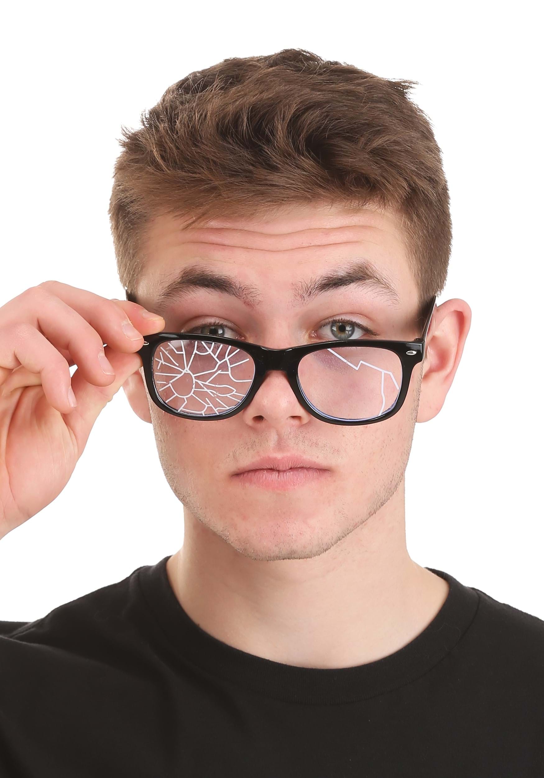 Black Broken Glasses Costume Accessory
