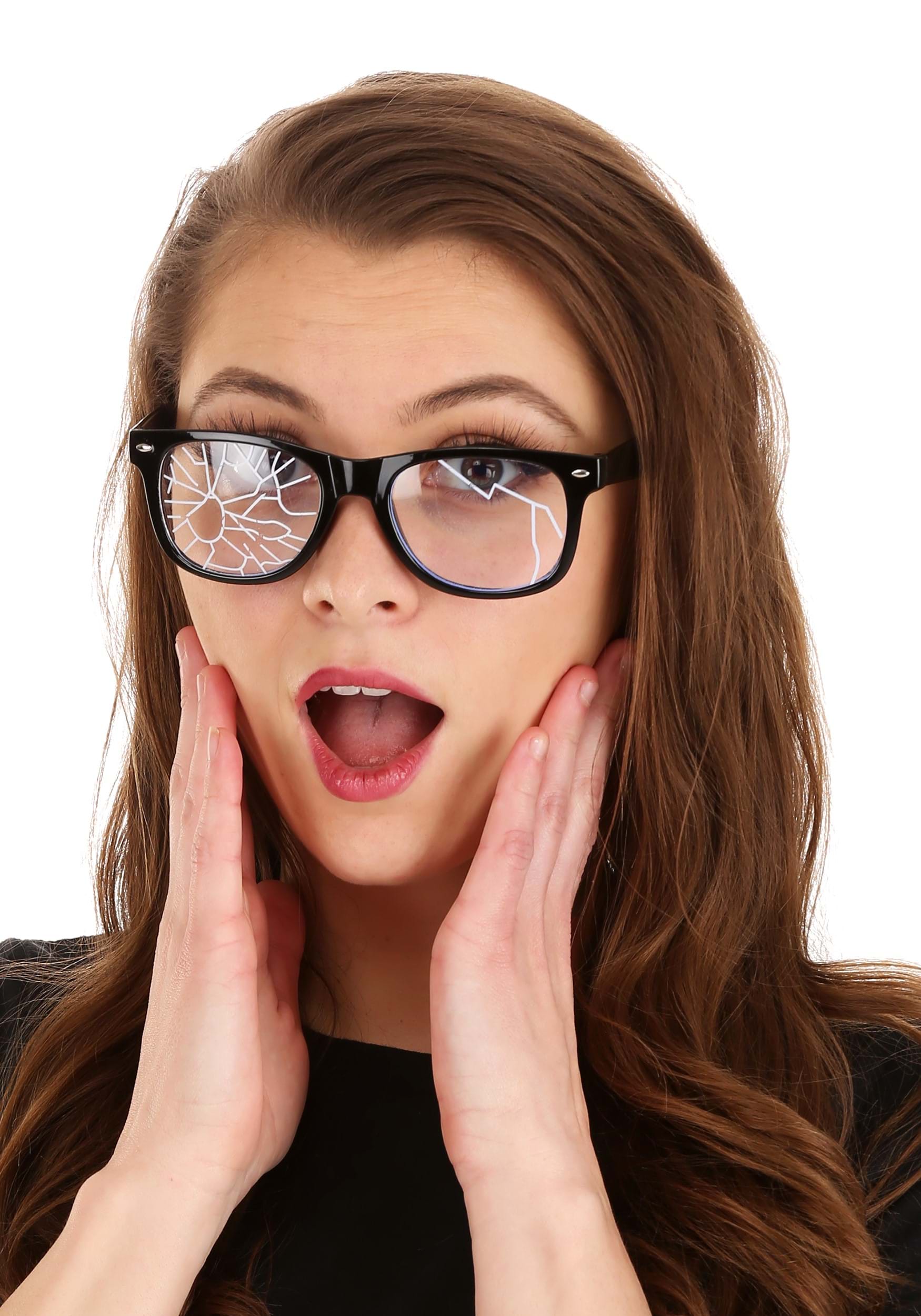 Black Broken Glasses Costume Accessory