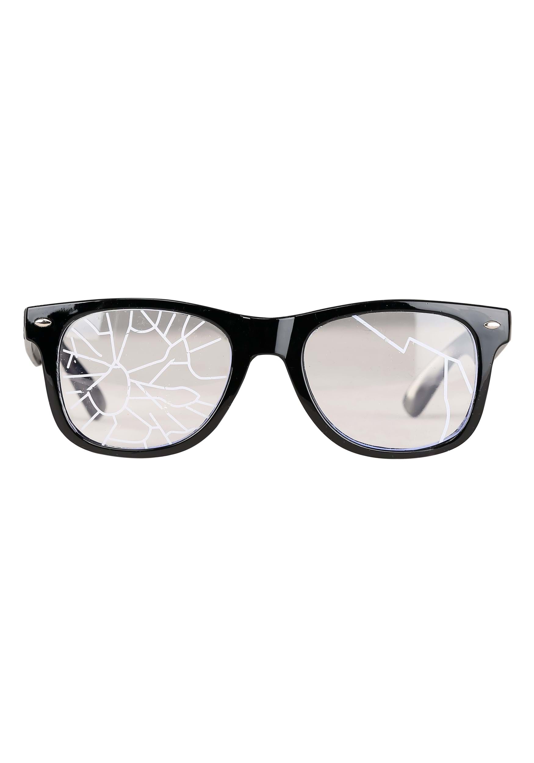 Black Broken Glasses Costume Accessory