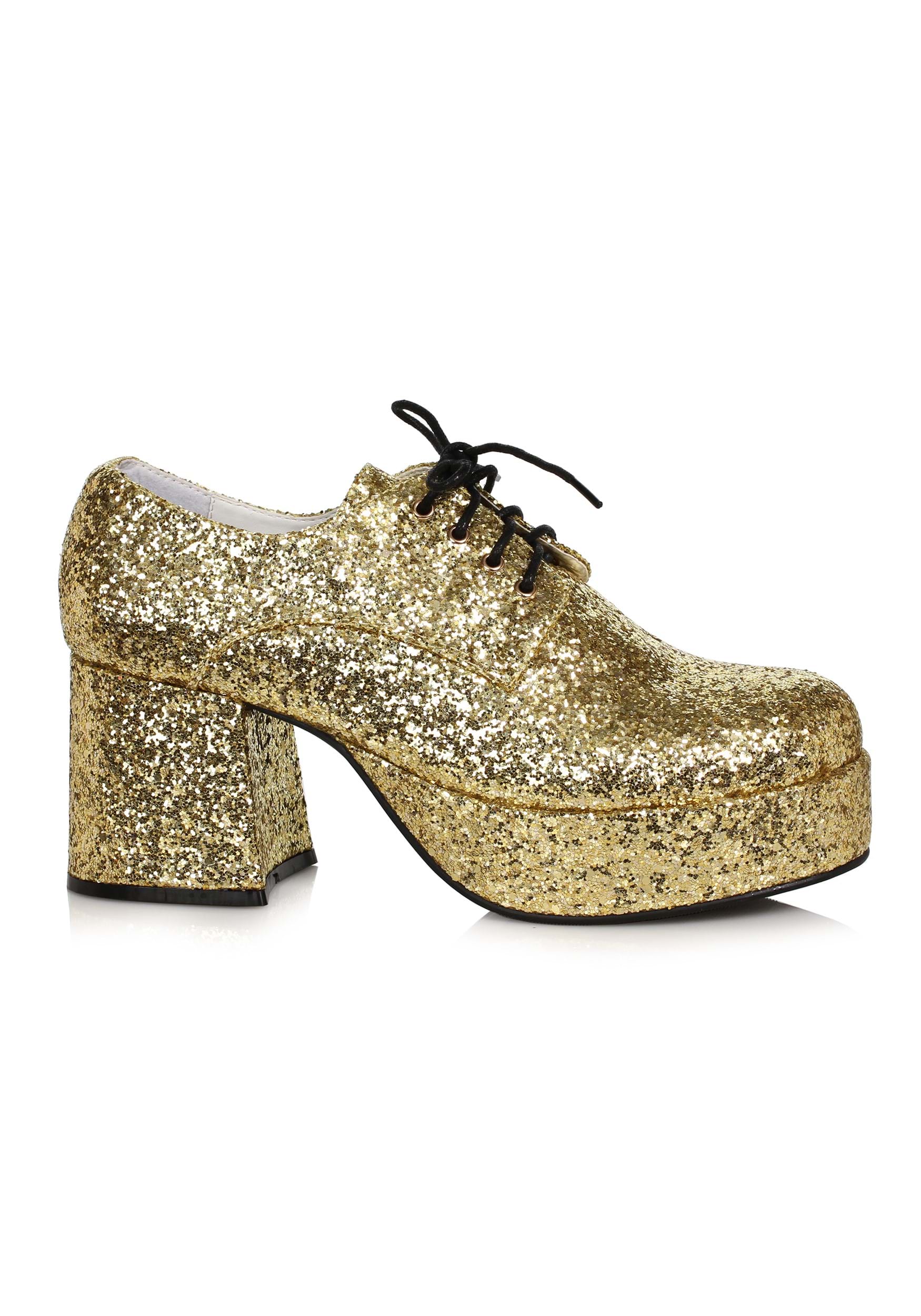 Men's Gold Glitter Platform Performance Shoes