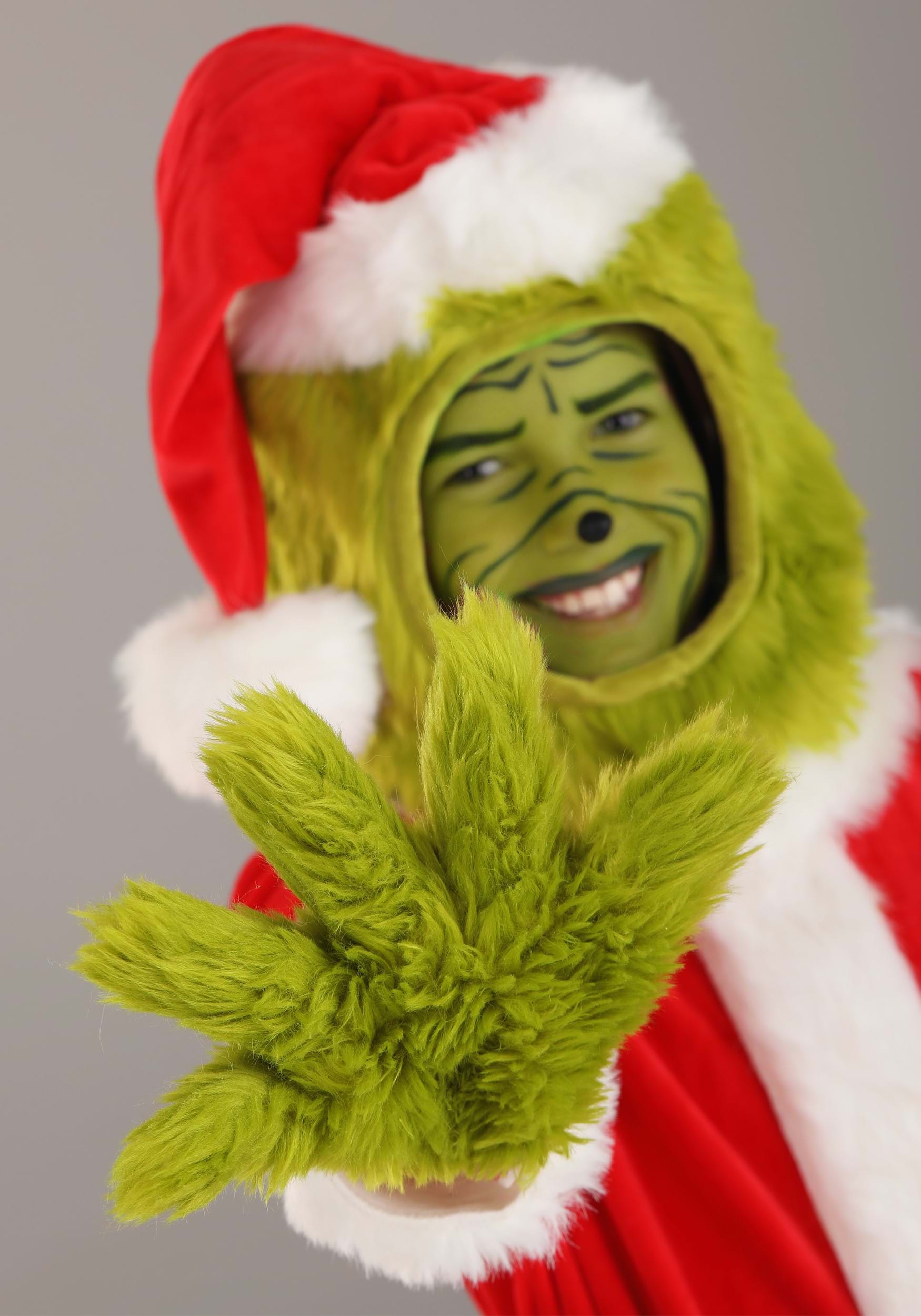 The Grinch Kid's Santa Open Face Costume