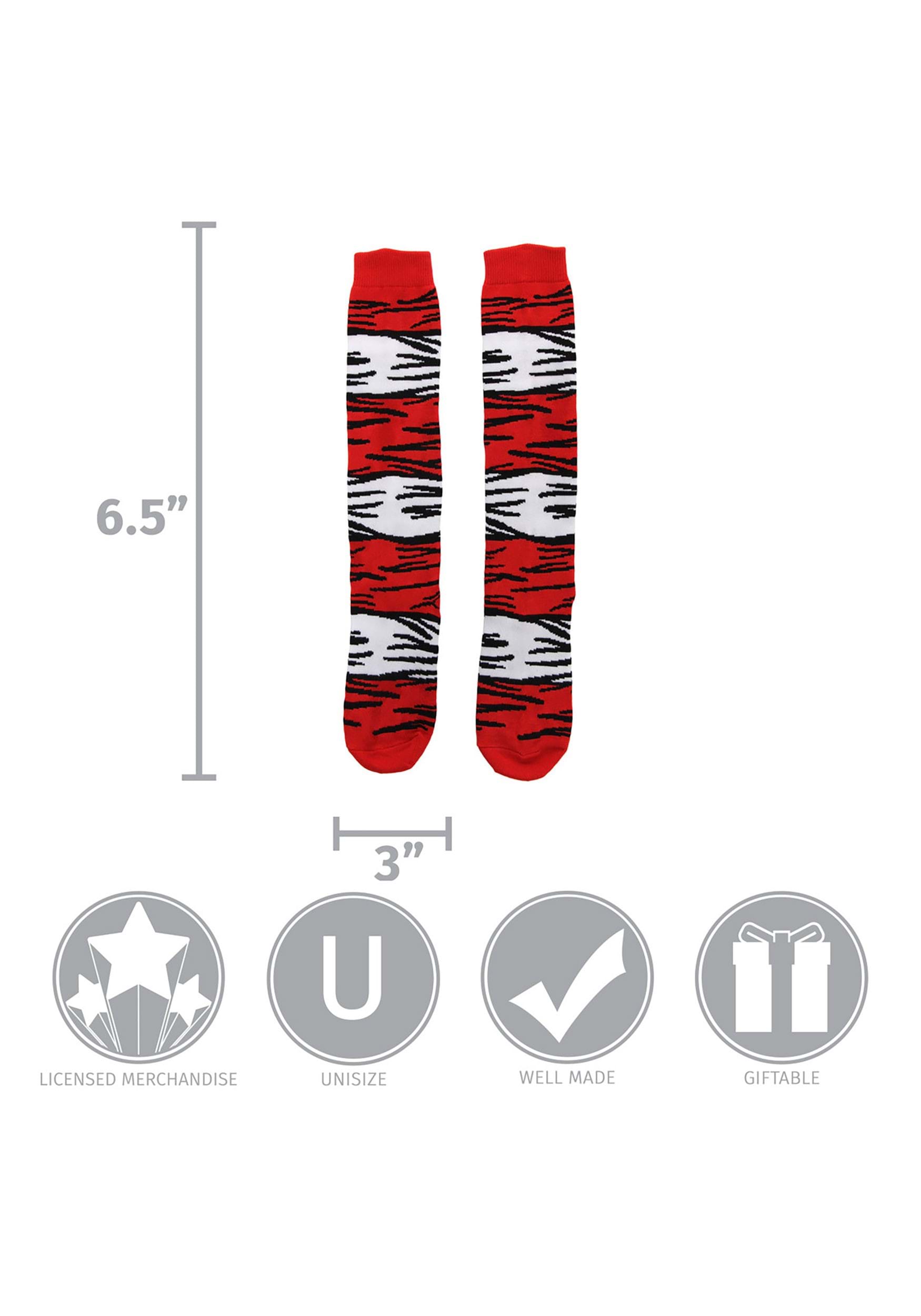 The Cat in the Hat Kid's Costume Socks 3 The Cat in the Hat Kid's Costume Socks