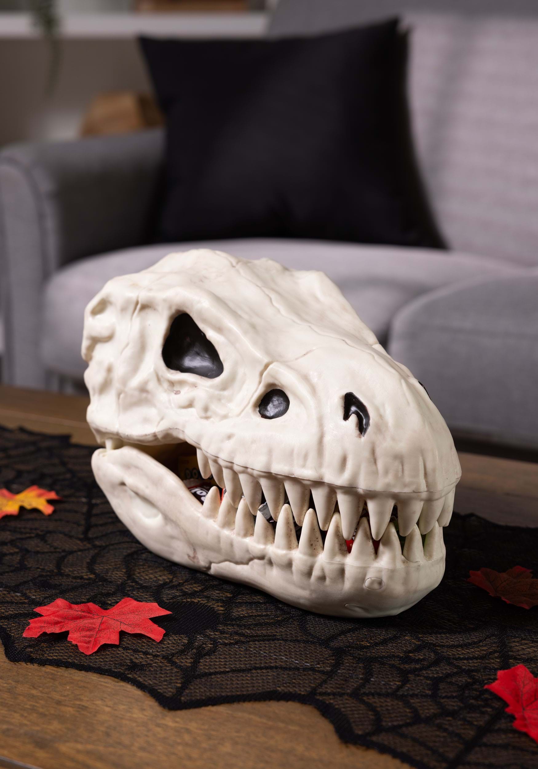 7.5-Inch Candy Bowl T-Rex Skull Skeleton Decoration