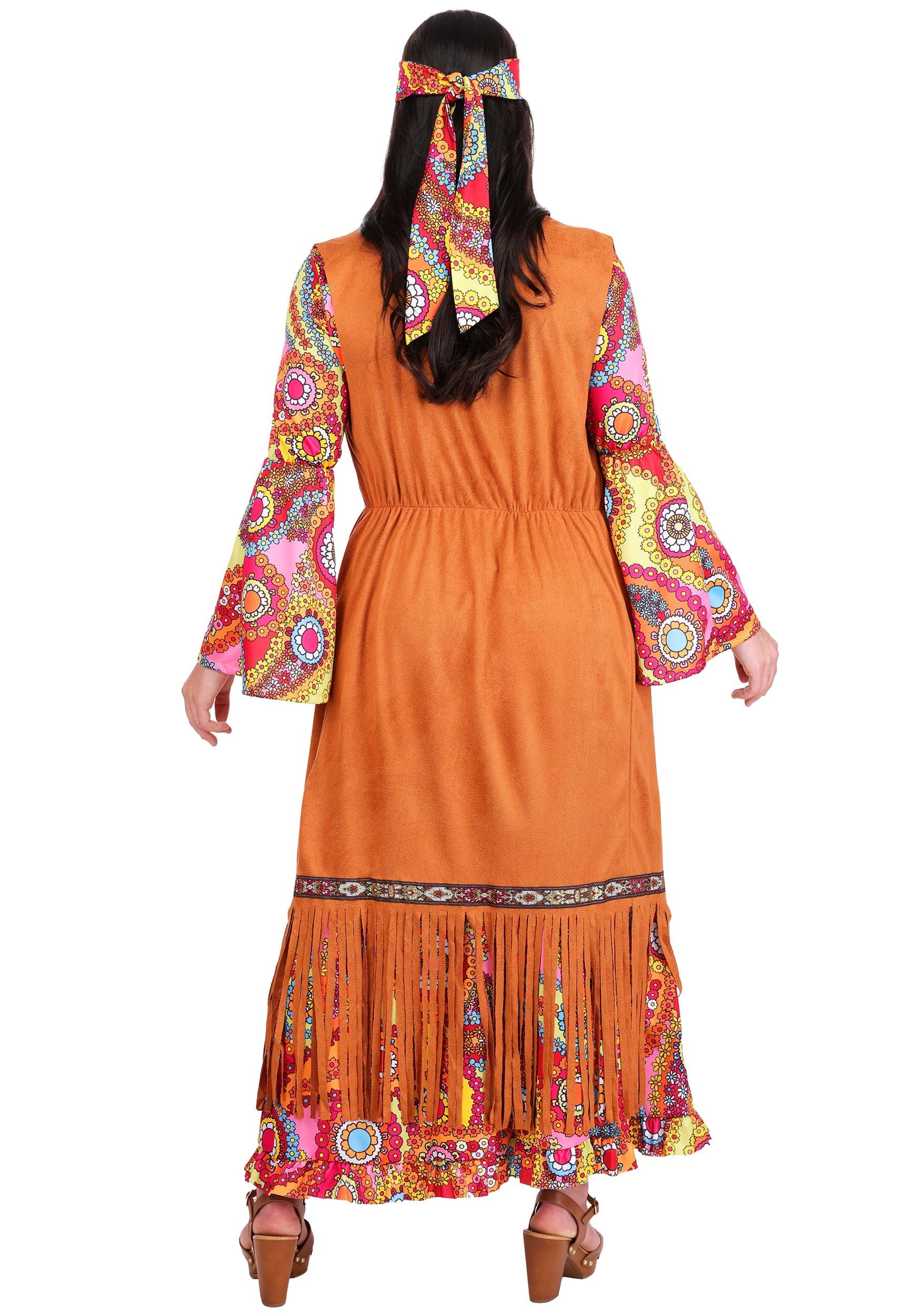 Women's 70s Woodstock Hippie Costume Dress