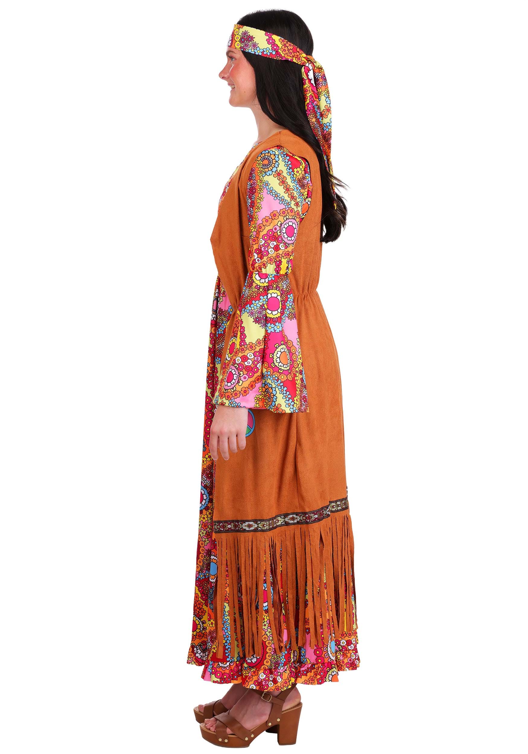 Women's 70s Woodstock Hippie Costume Dress