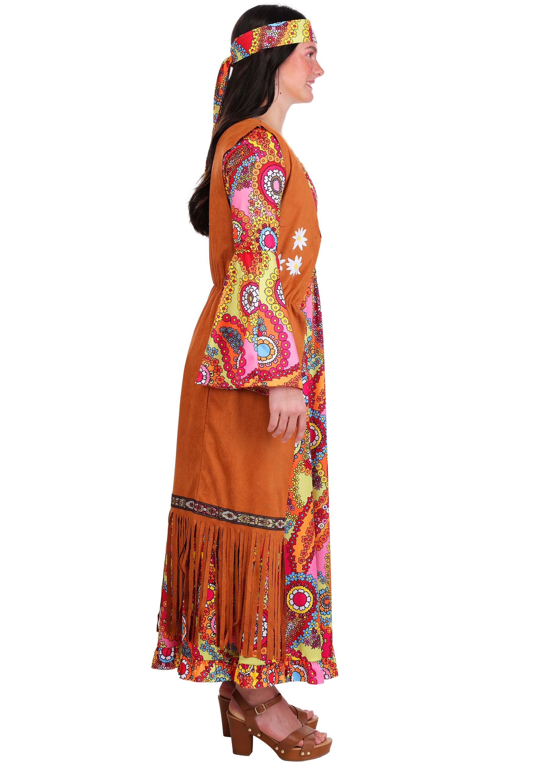 Women's 70s Woodstock Hippie Costume Dress