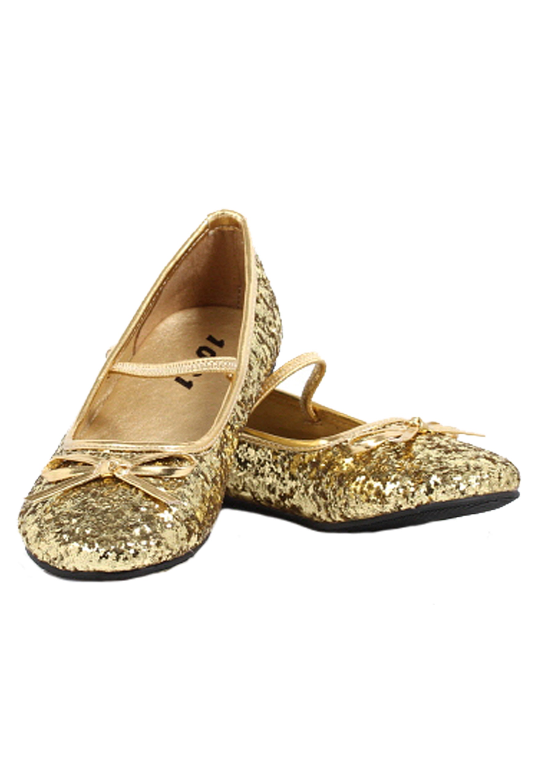 Gold Glitter Ballet Flats for Girls