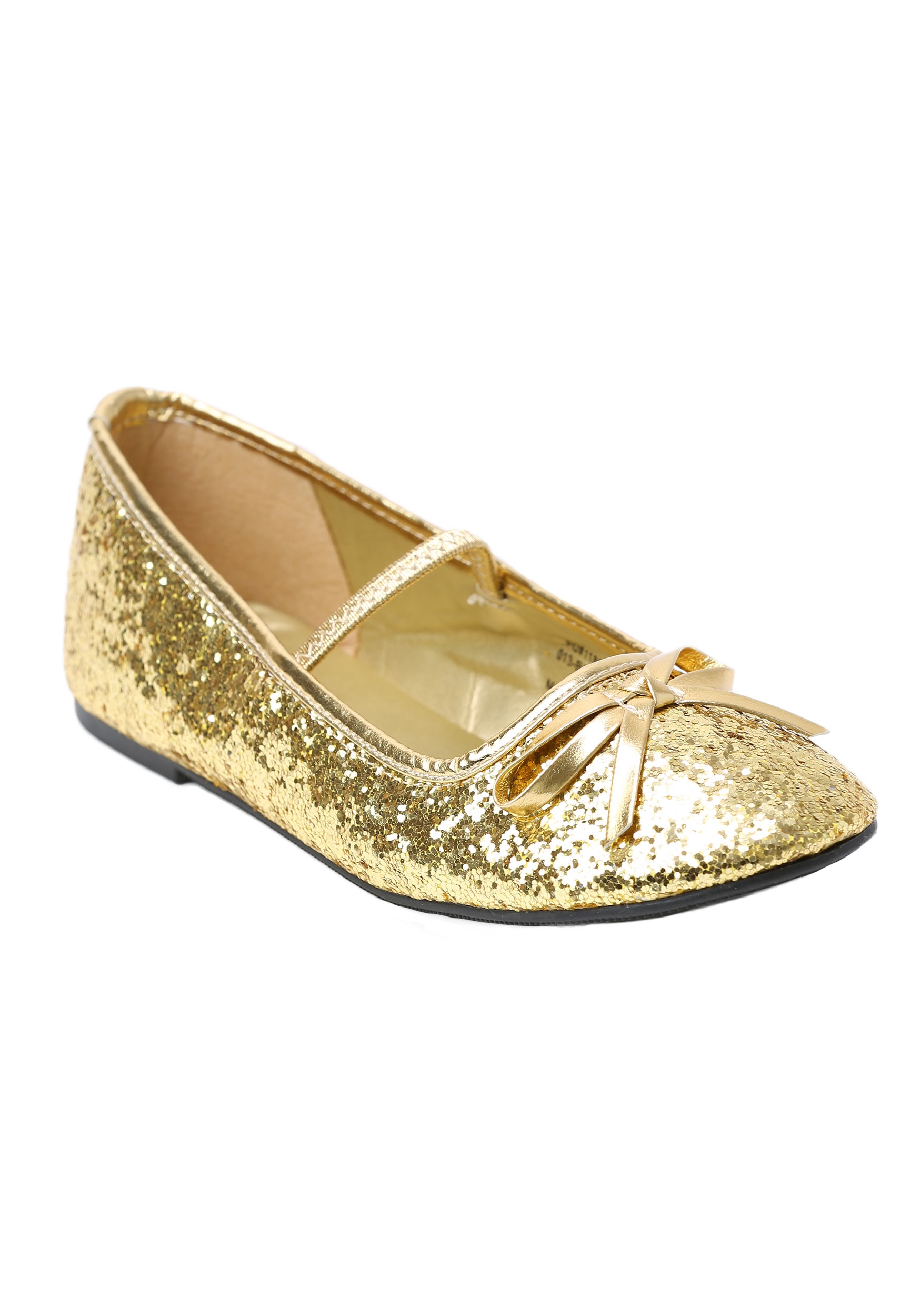 Gold Glitter Ballet Flats for Girls