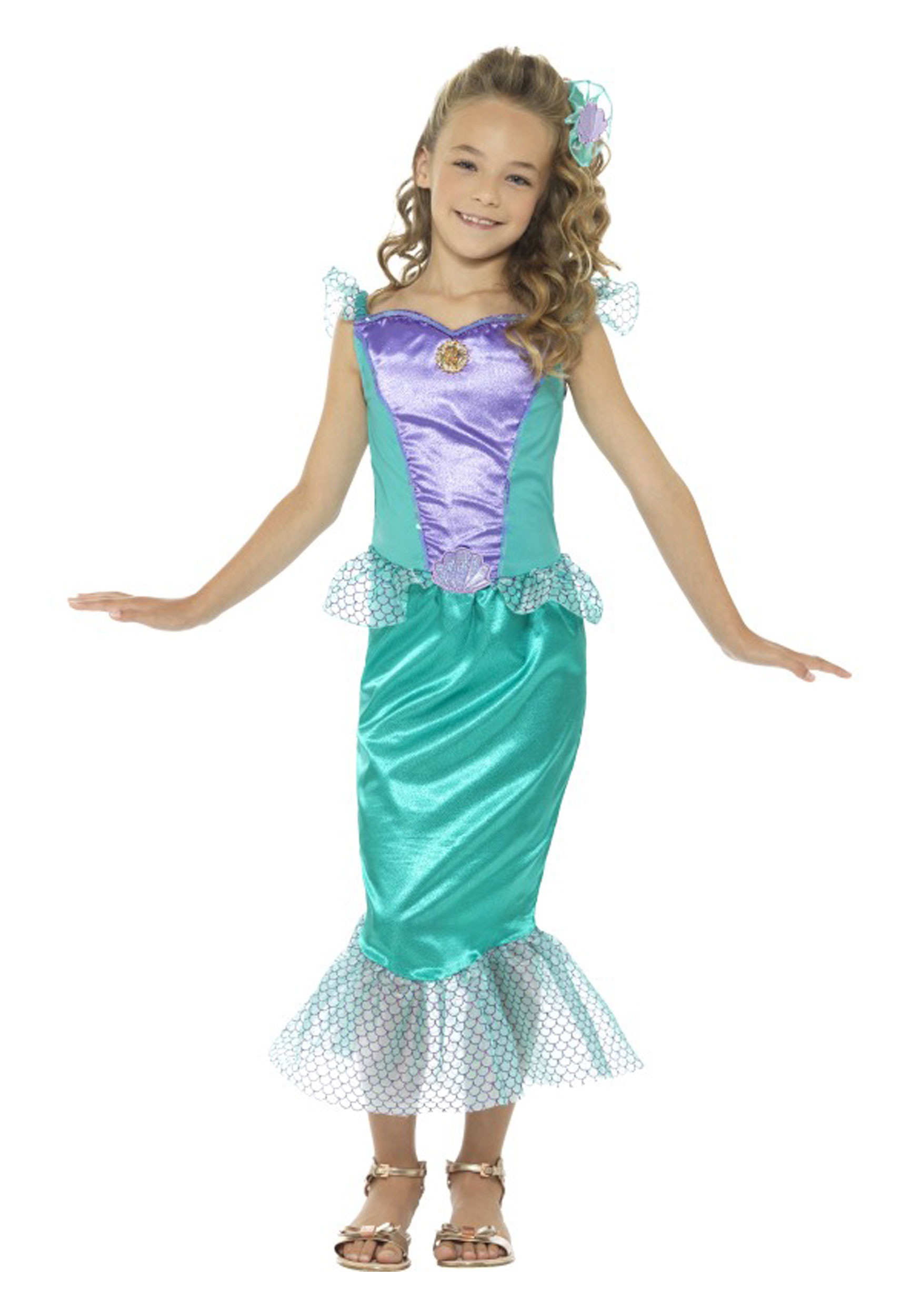 Ocean Mermaid Costume Dress for Girls