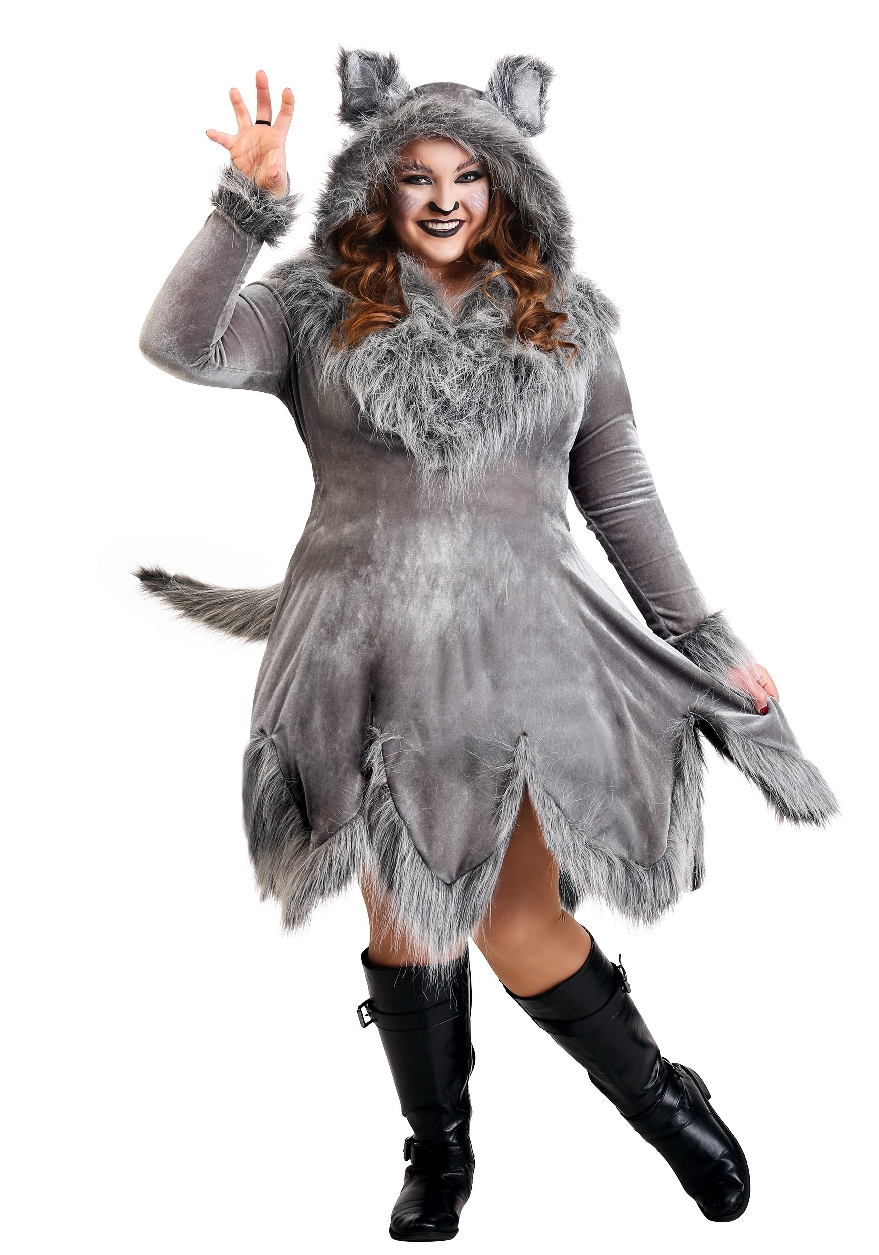 Grey Wolf Plus Size Costume Dress for Women 2 Grey Wolf Plus Size Costume Dress for Women