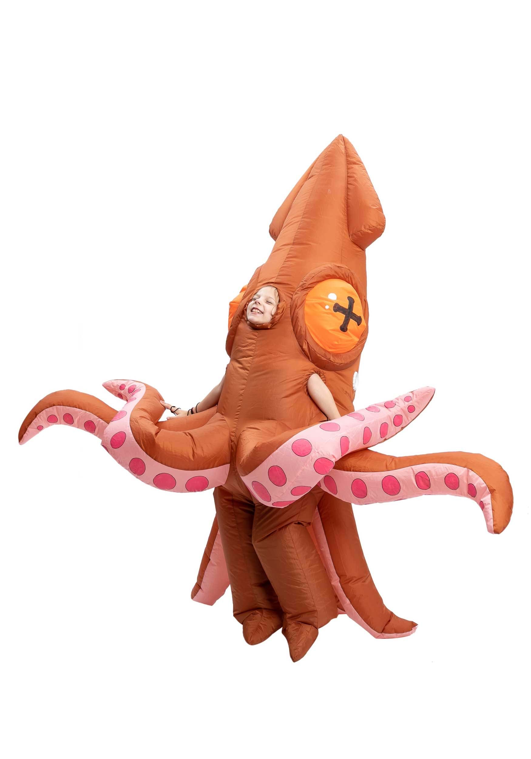 Kid's Inflatable Giant Squid Costume 1 Kid's Inflatable Giant Squid Costume