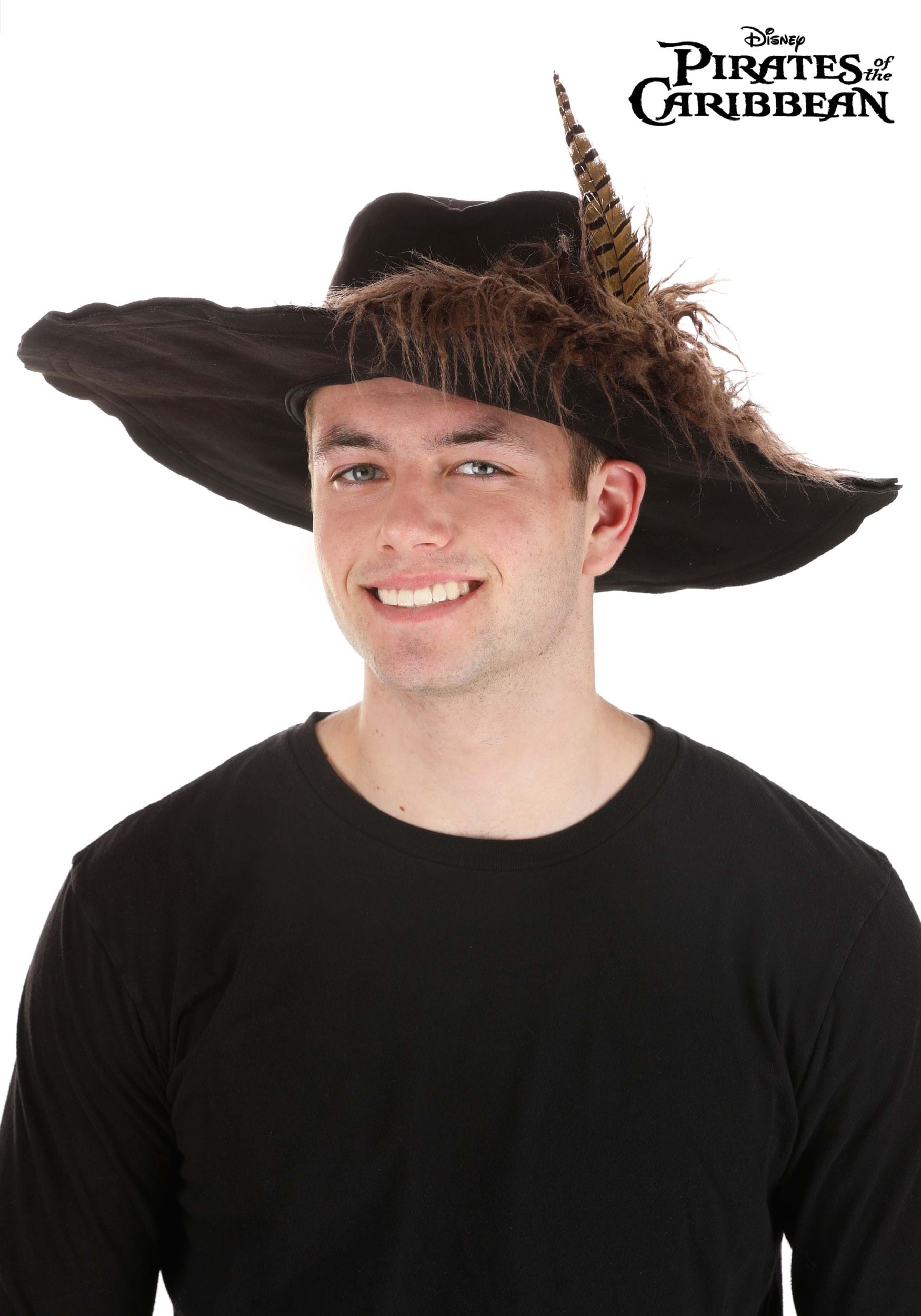 Disney Pirates of the Caribbean Barbossa Pirate Hat with Feather for Adults