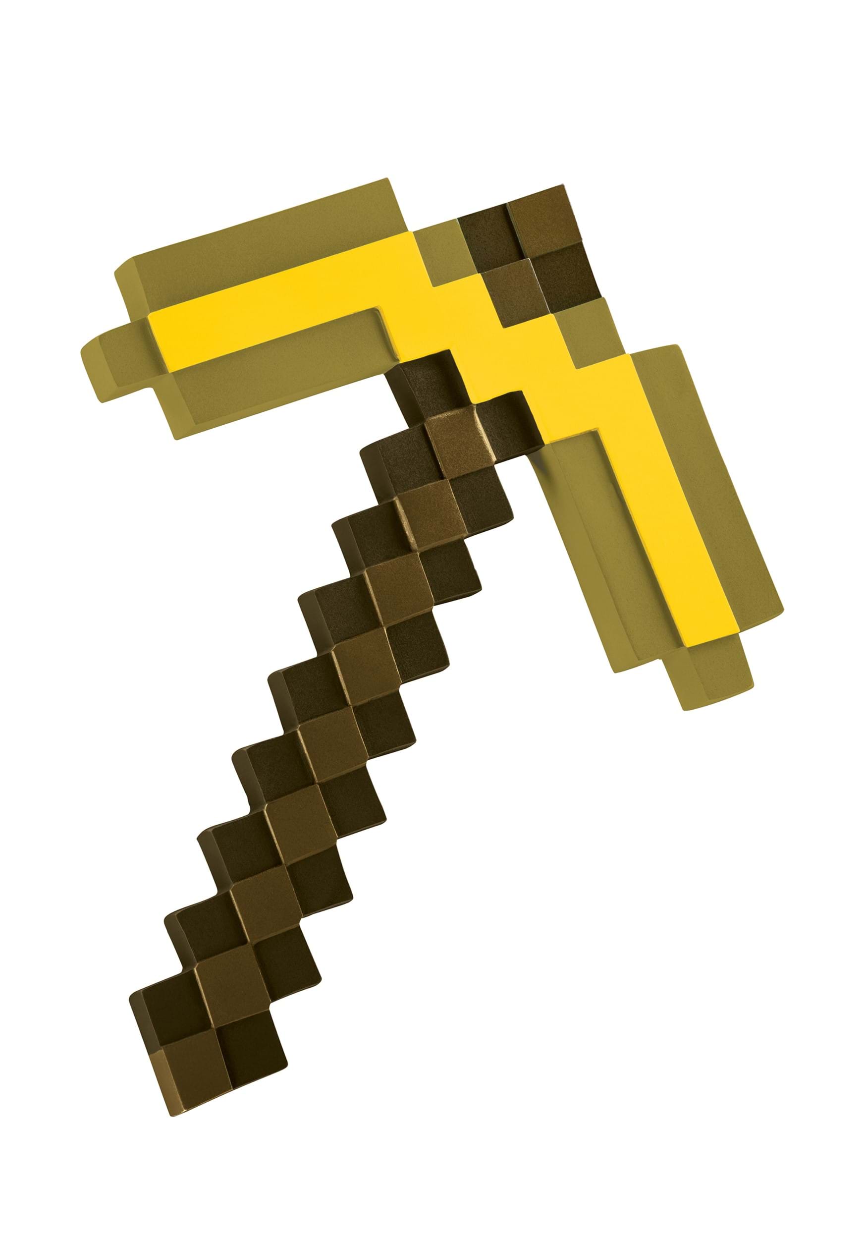 Minecraft Gold Pixelated Pickaxe Accessory