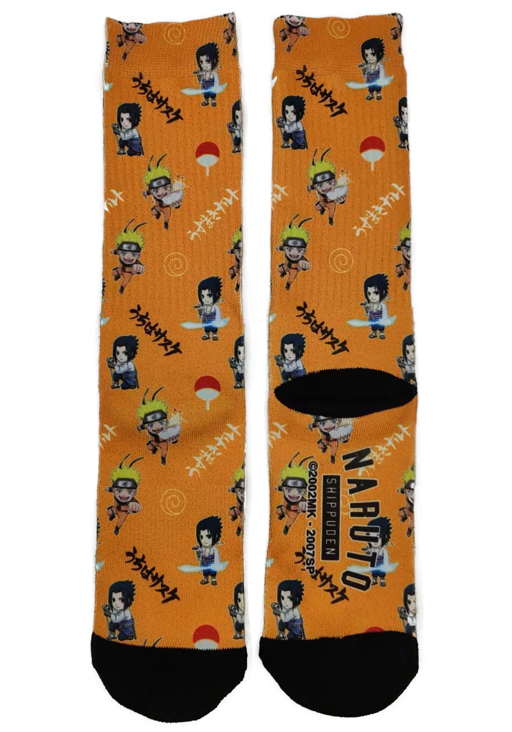 Adult Naruto and Sasuke Chibi AOP Socks