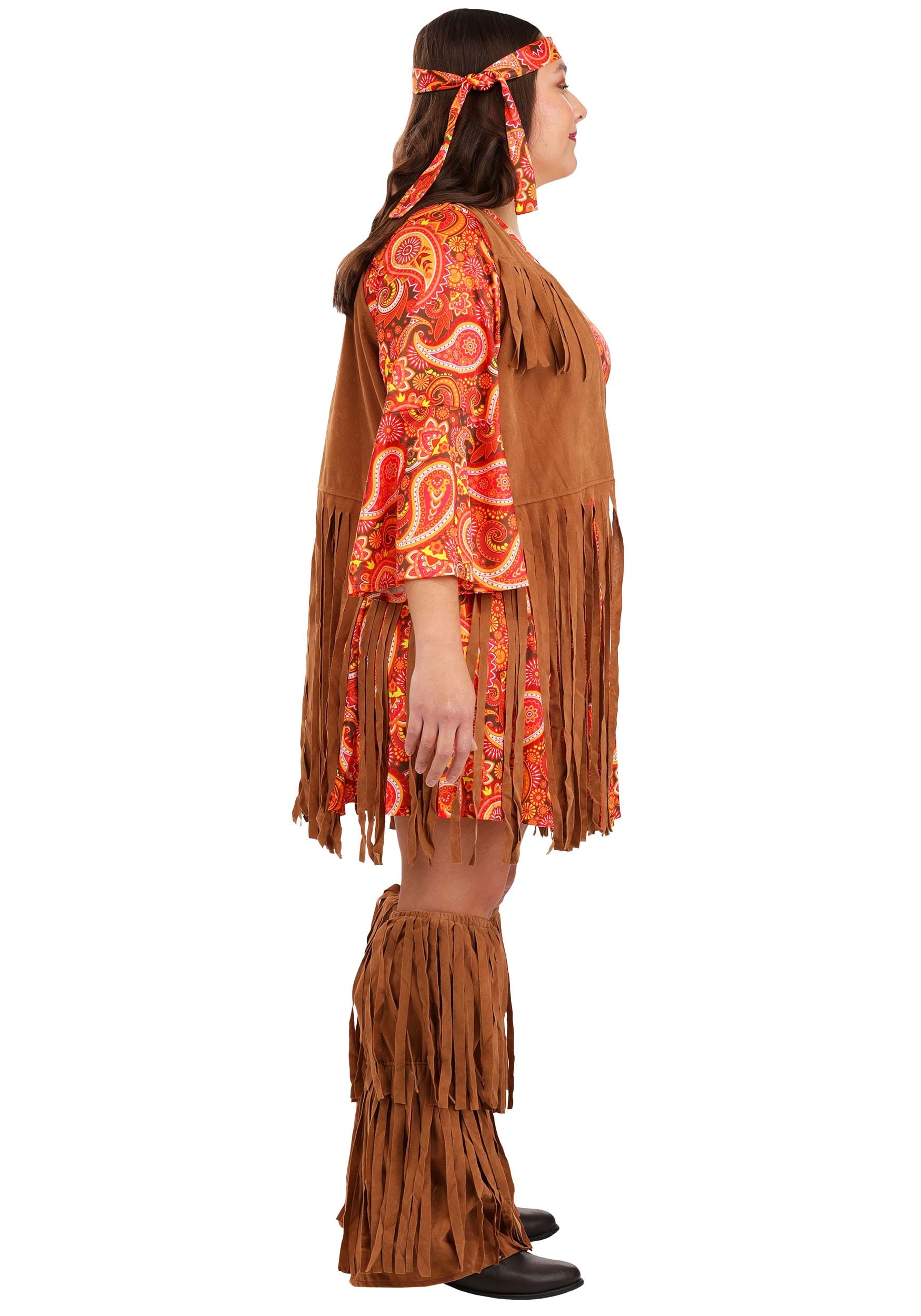 Plus Size Fringe Hippie Costume for Women 6 Plus Size Fringe Hippie Costume for Women