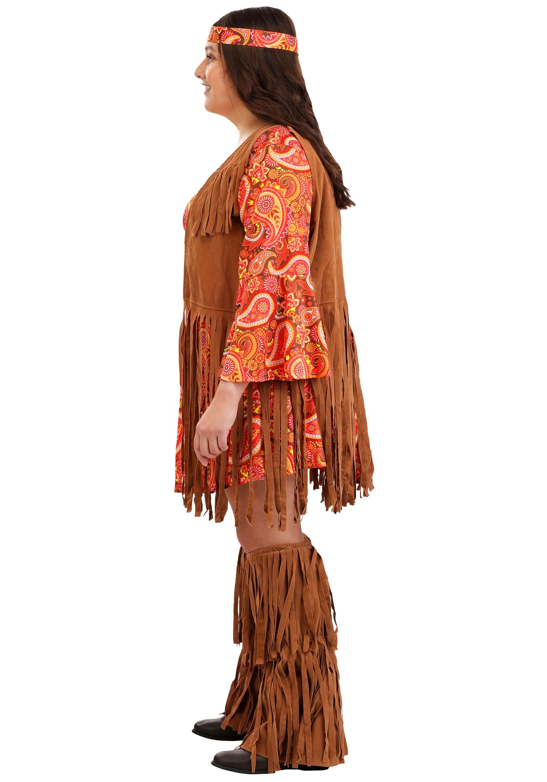 Plus Size Fringe Hippie Costume for Women 7 Plus Size Fringe Hippie Costume for Women