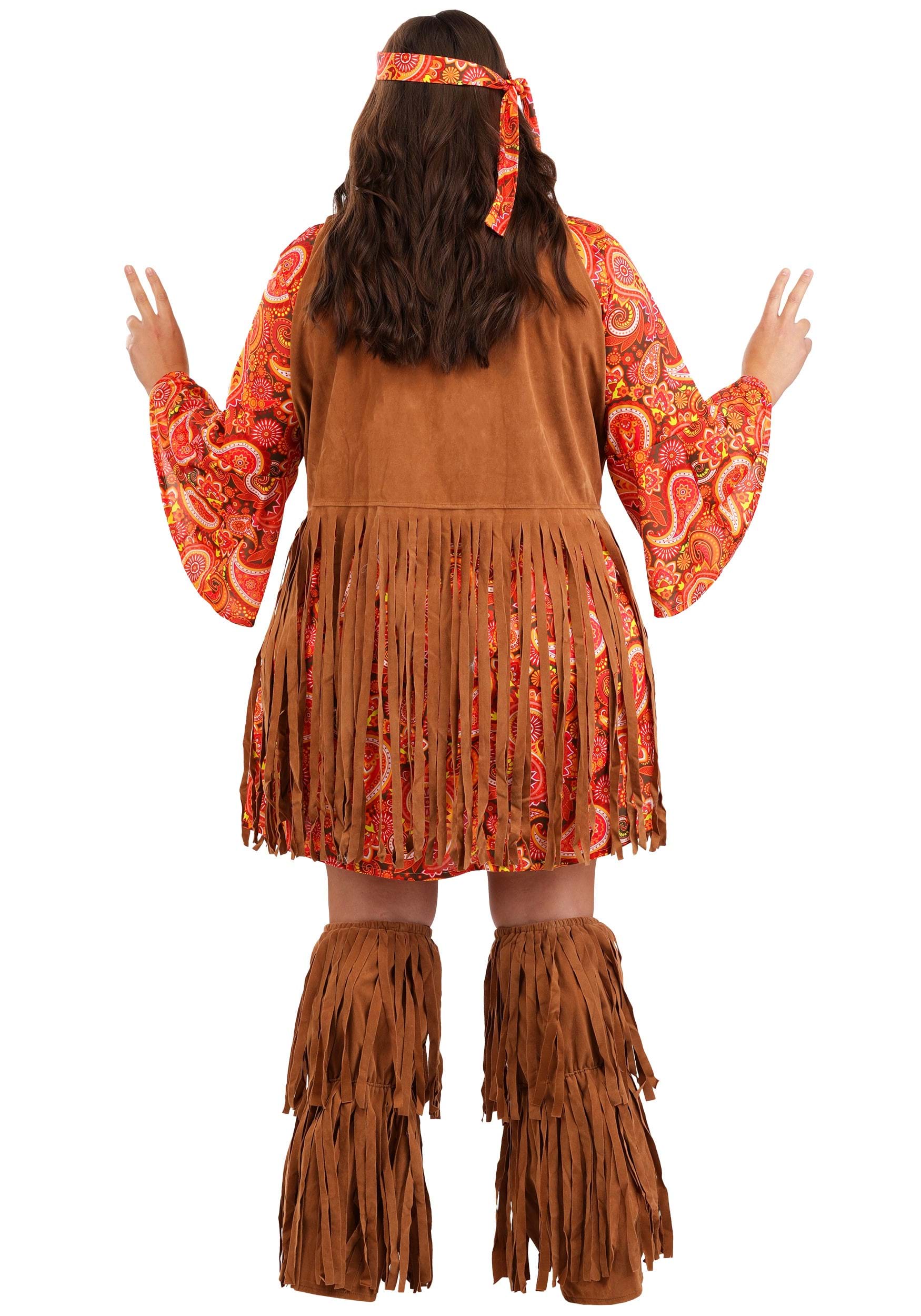Plus Size Fringe Hippie Costume for Women 8 Plus Size Fringe Hippie Costume for Women
