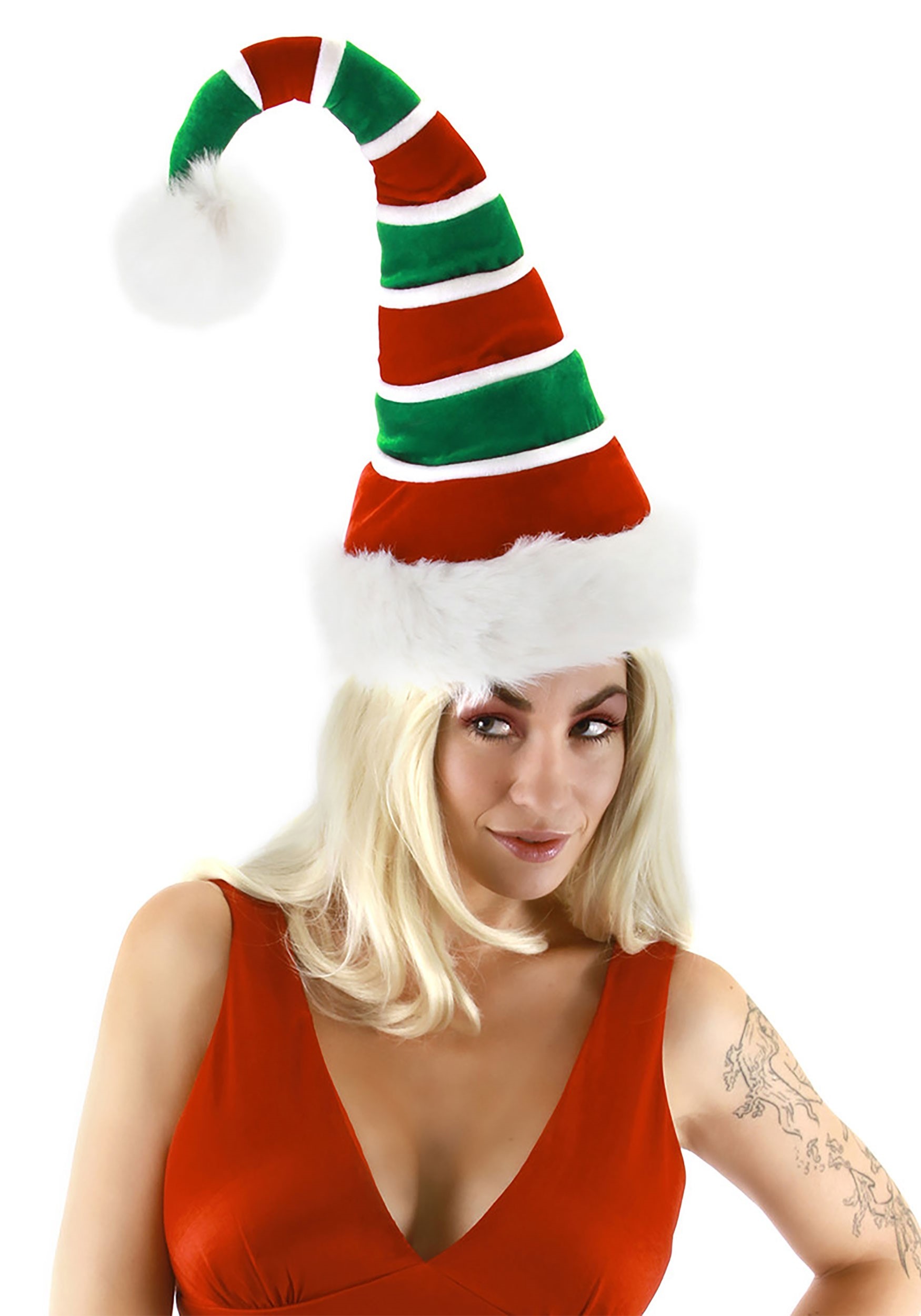 Adult Soft Santa Ridged Costume Hat