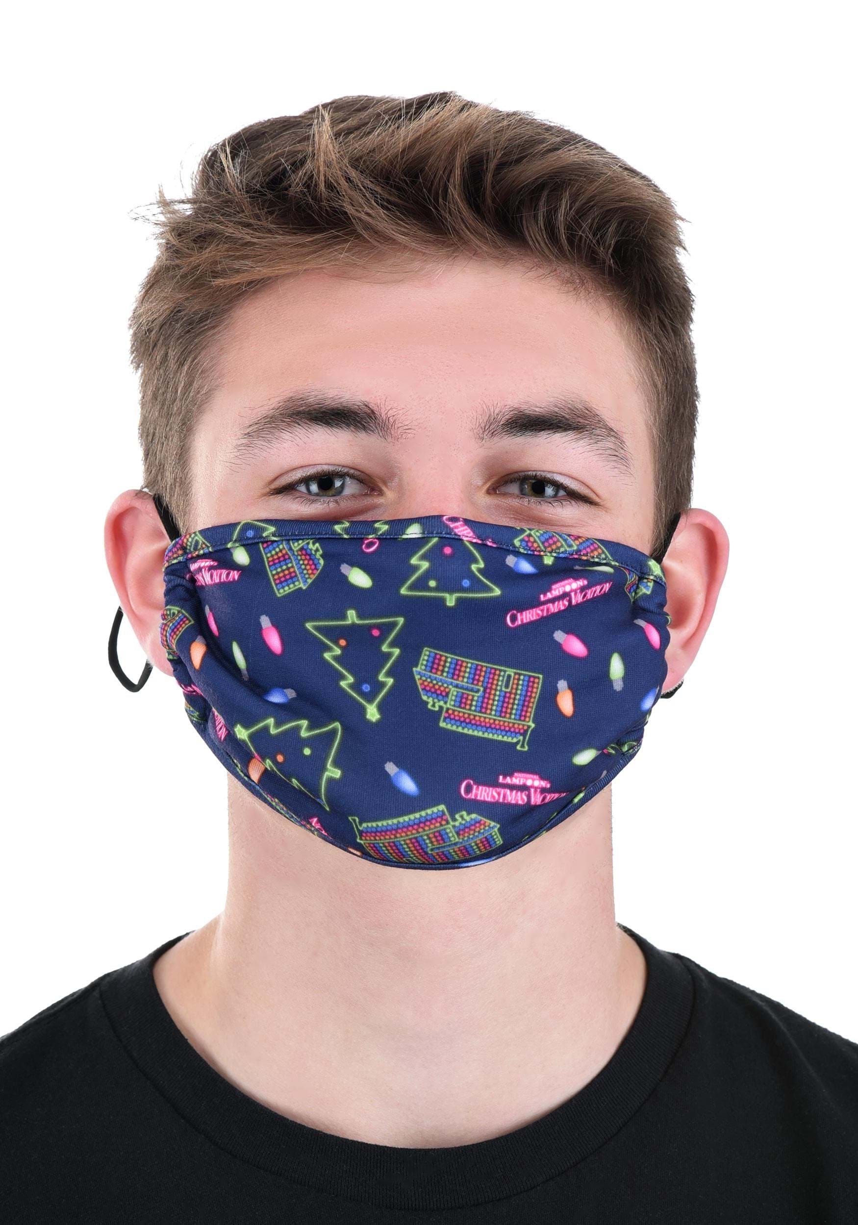 Adult Christmas Vacation Neon All Over Print Face Mask
