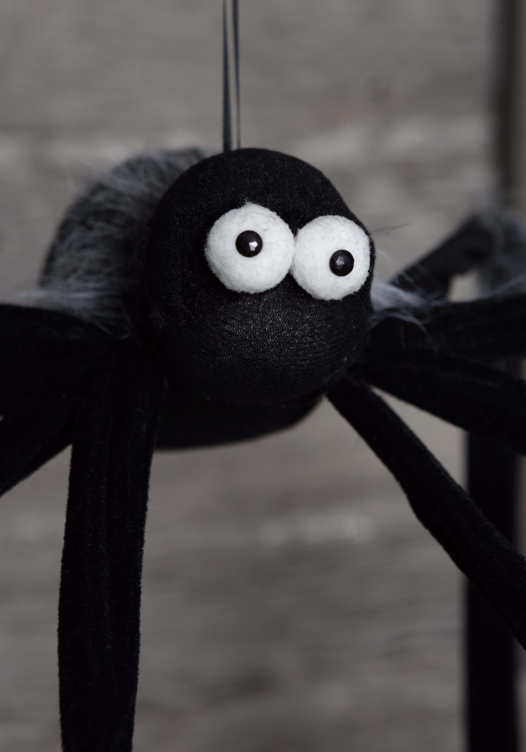 3.6FT Hanging Long Leg Black Spider Halloween Decoration