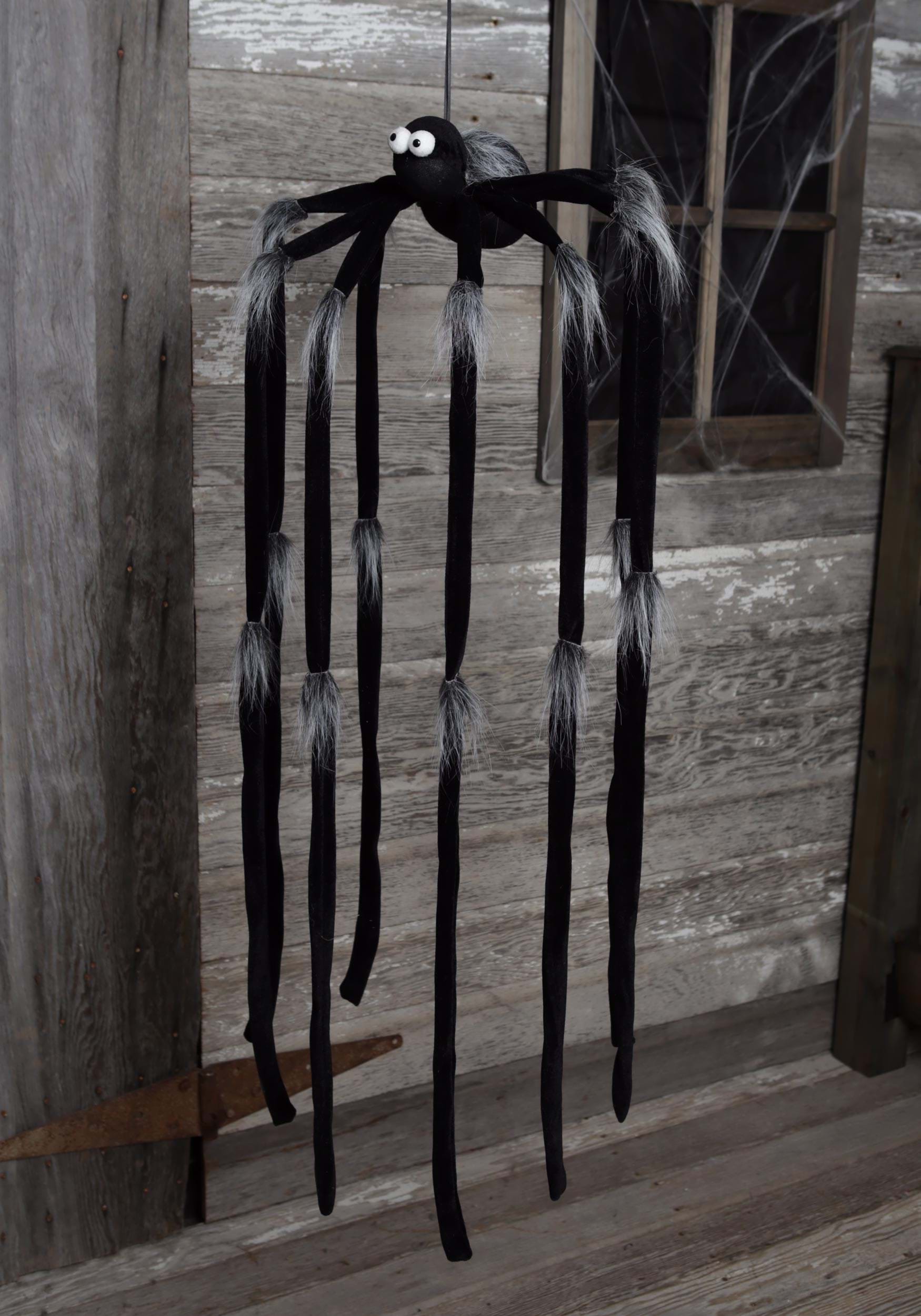 3.6FT Hanging Long Leg Black Spider Halloween Decoration