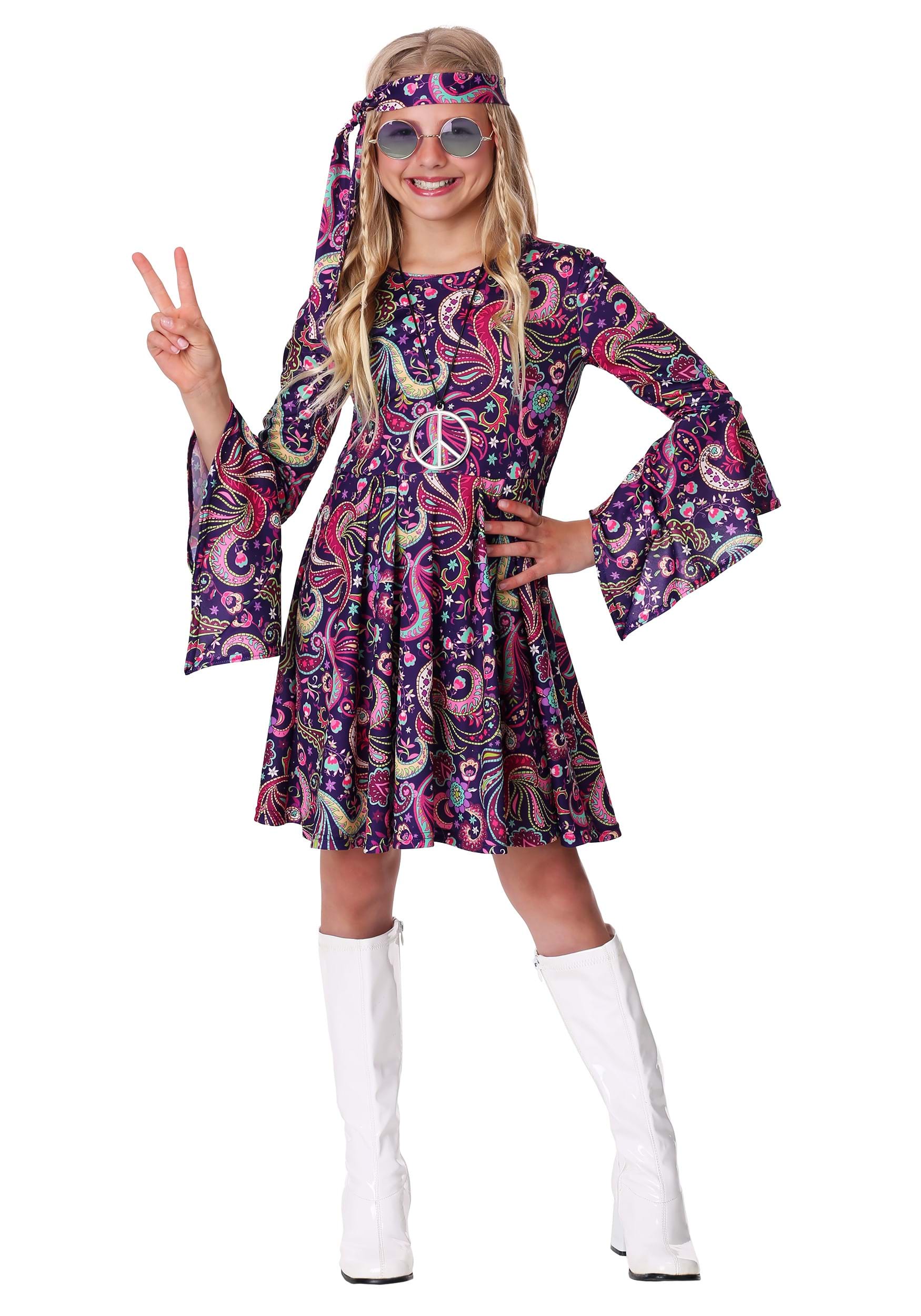 Girl's Woodstock 60s Hippie Costume