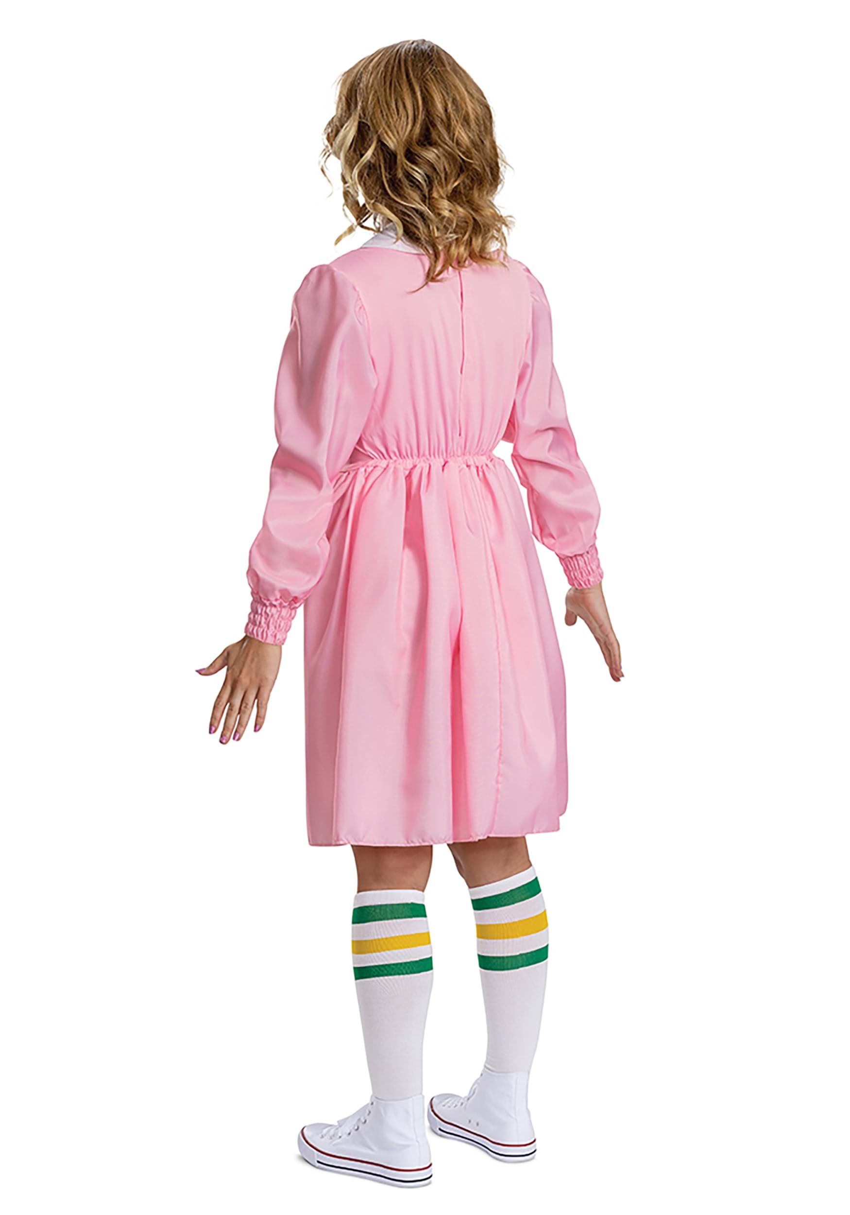 Women's Stranger Things Adult Deluxe Pink Dress Eleven 3 Women's Stranger Things Adult Deluxe Pink Dress Eleven