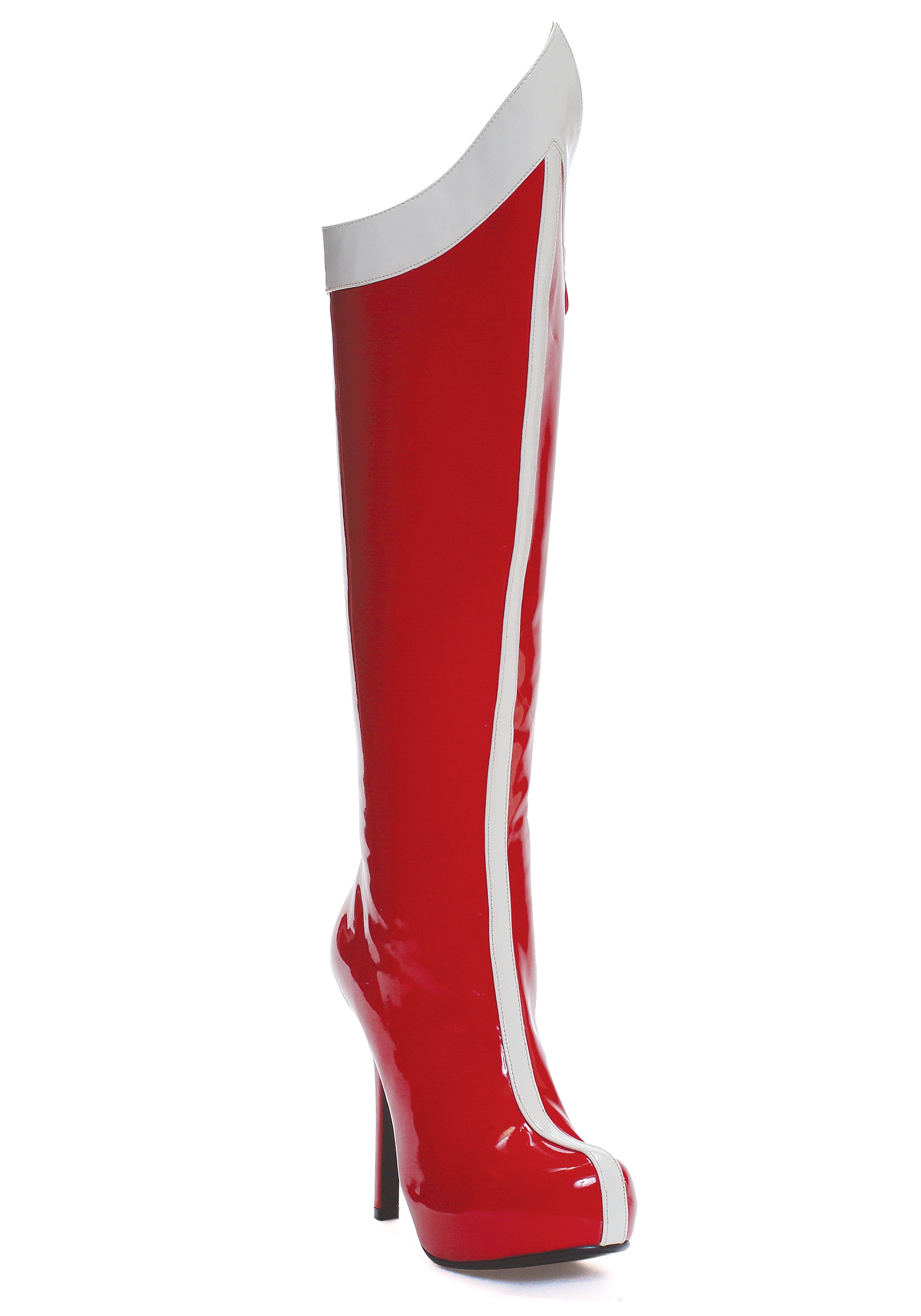 Red and White Superhero Women's Costume Boots