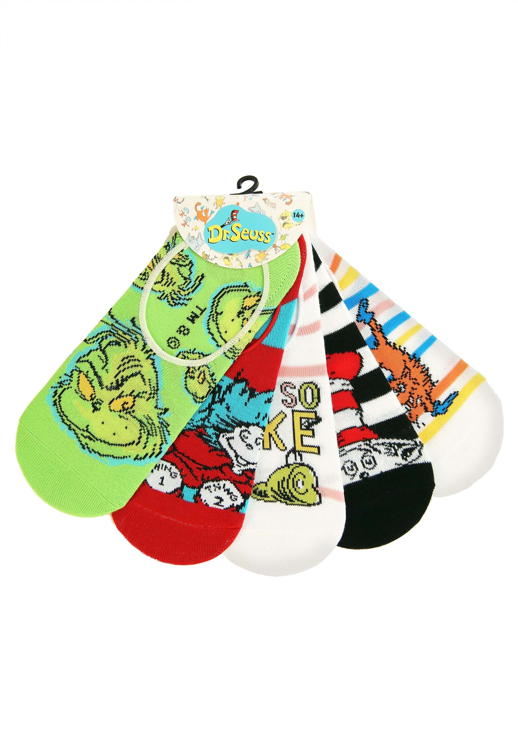 Dr. Seuss No Show 5 Pairs Sock Set for Adults