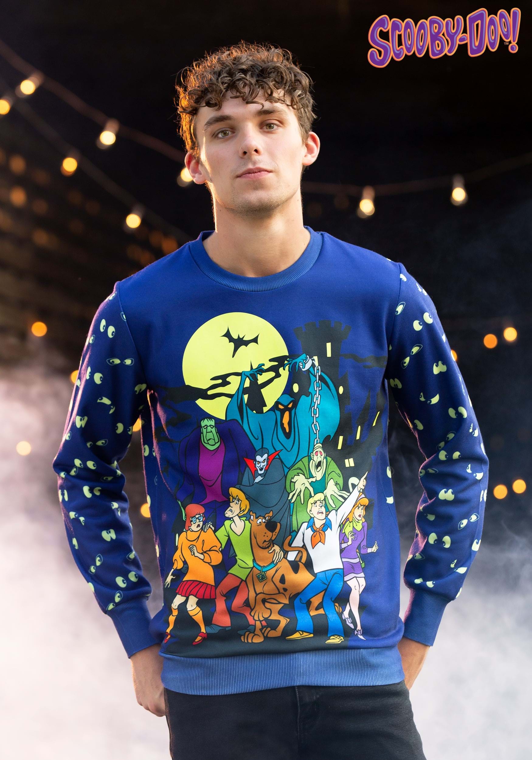 Scooby-Doo Glow-in-the-Dark Ugly Halloween Sweatshirt for Adults