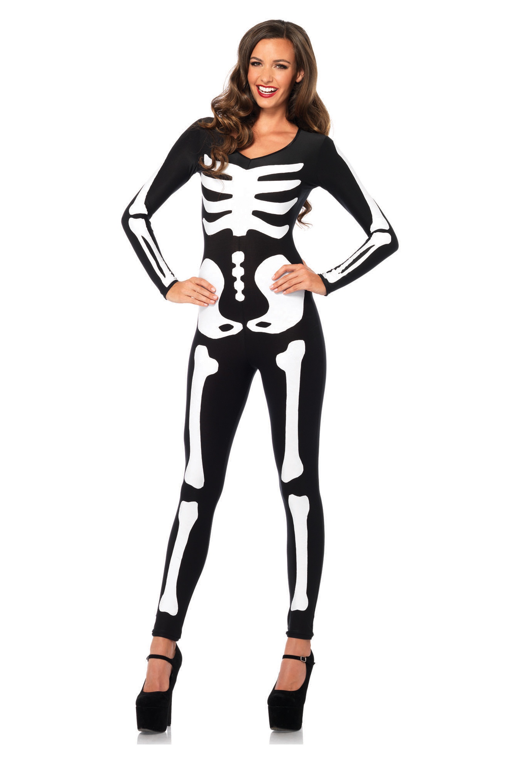 Glow In the Dark Skeleton Womens Catsuit