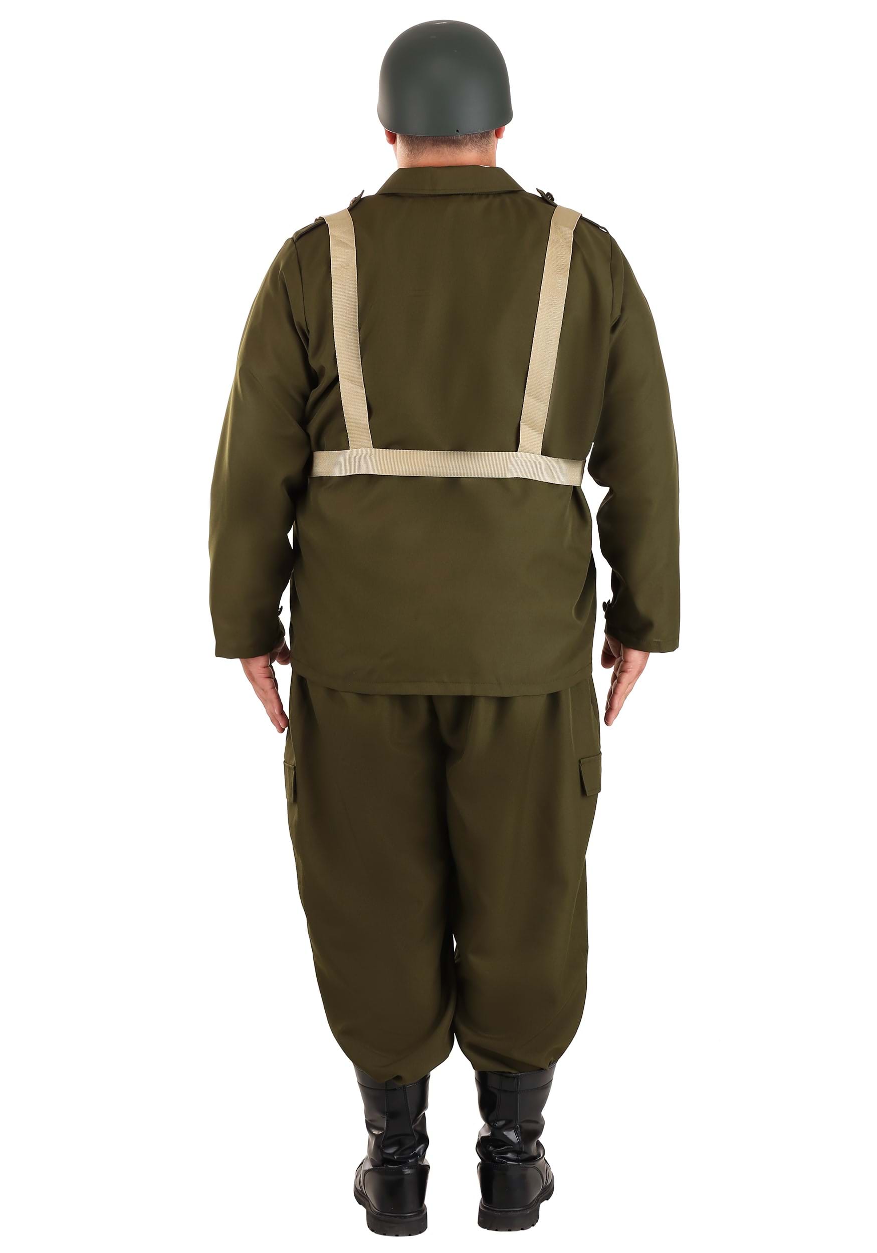 Men's Plus Size Deluxe WW2 Soldier Costume