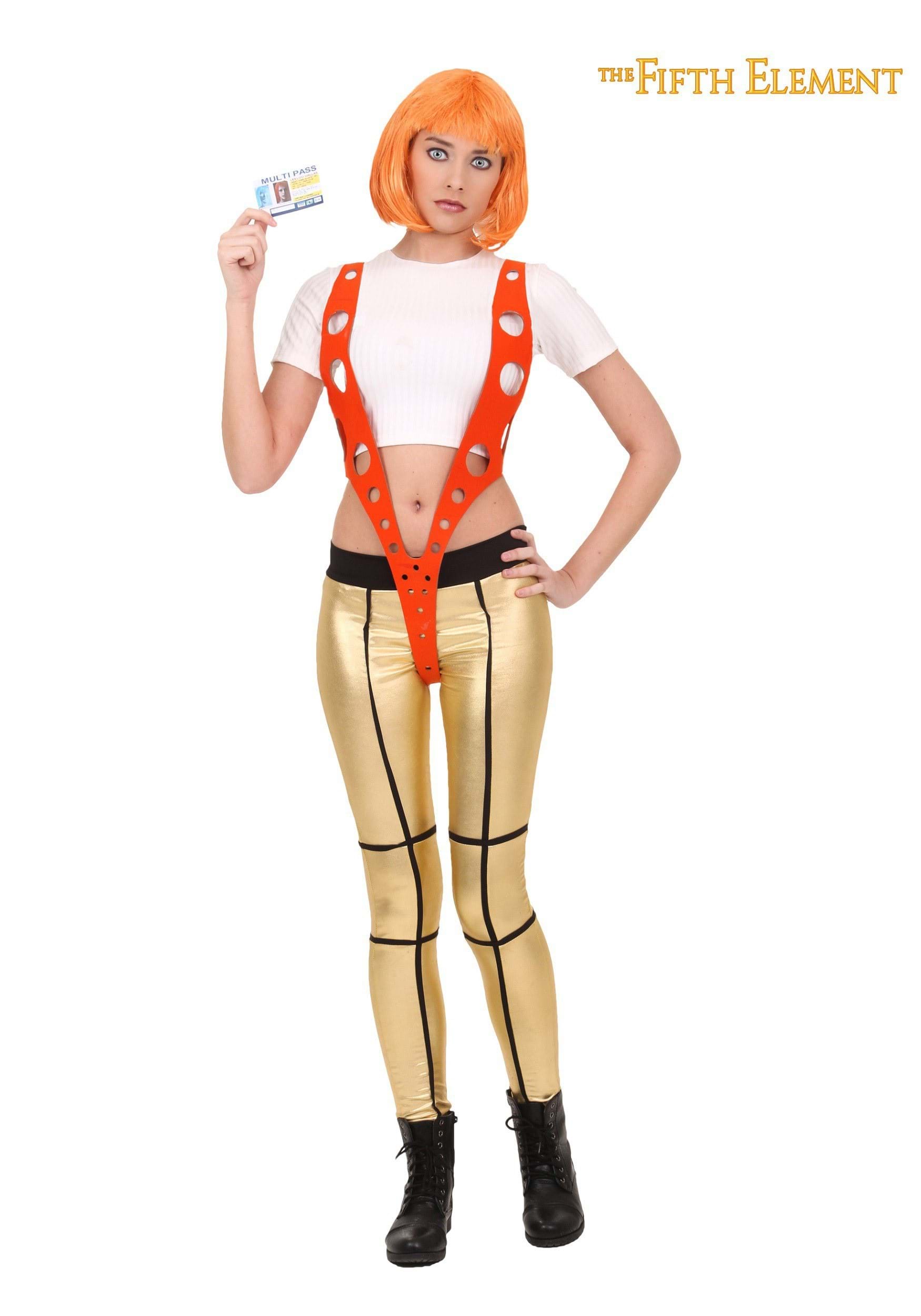 5th Element Leeloo Orange Harness Costume for Women