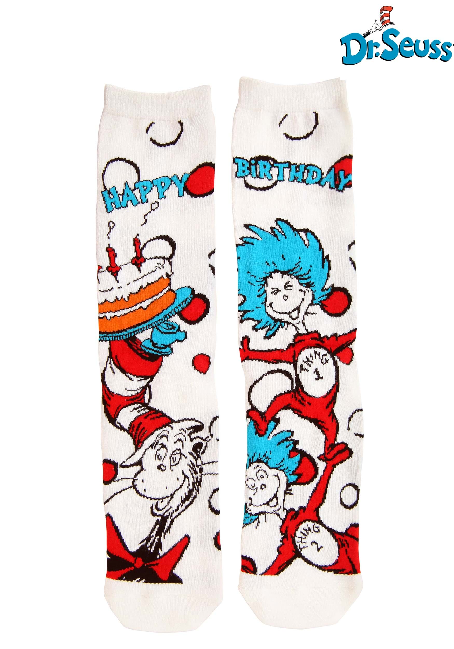 The Cat in the Hat Birthday Crew Socks for Adults